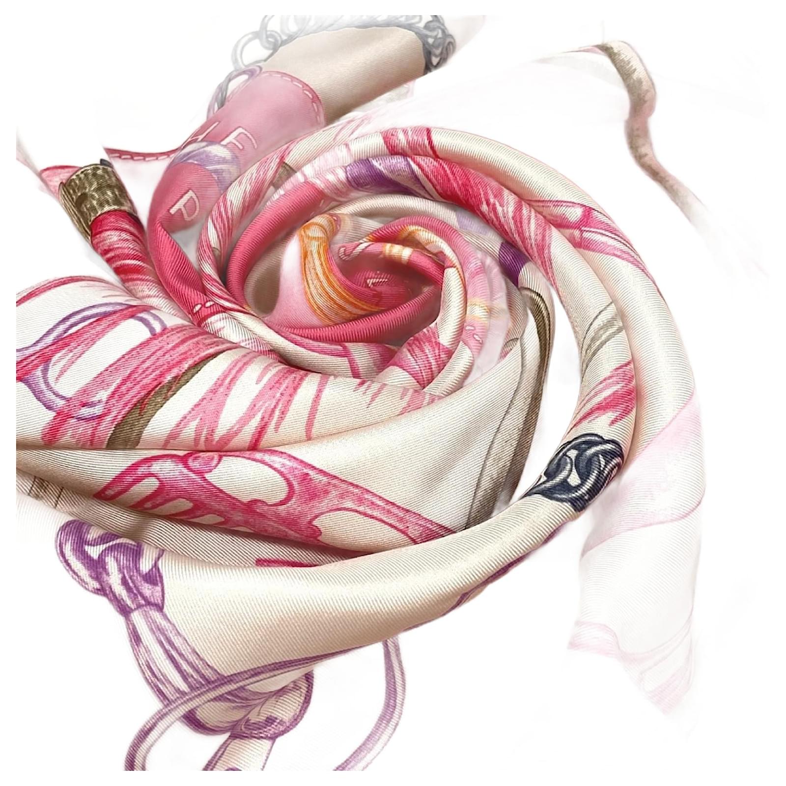 Hermès Hermes Carre 90 Projects Carres Scarf Pink Silk ref