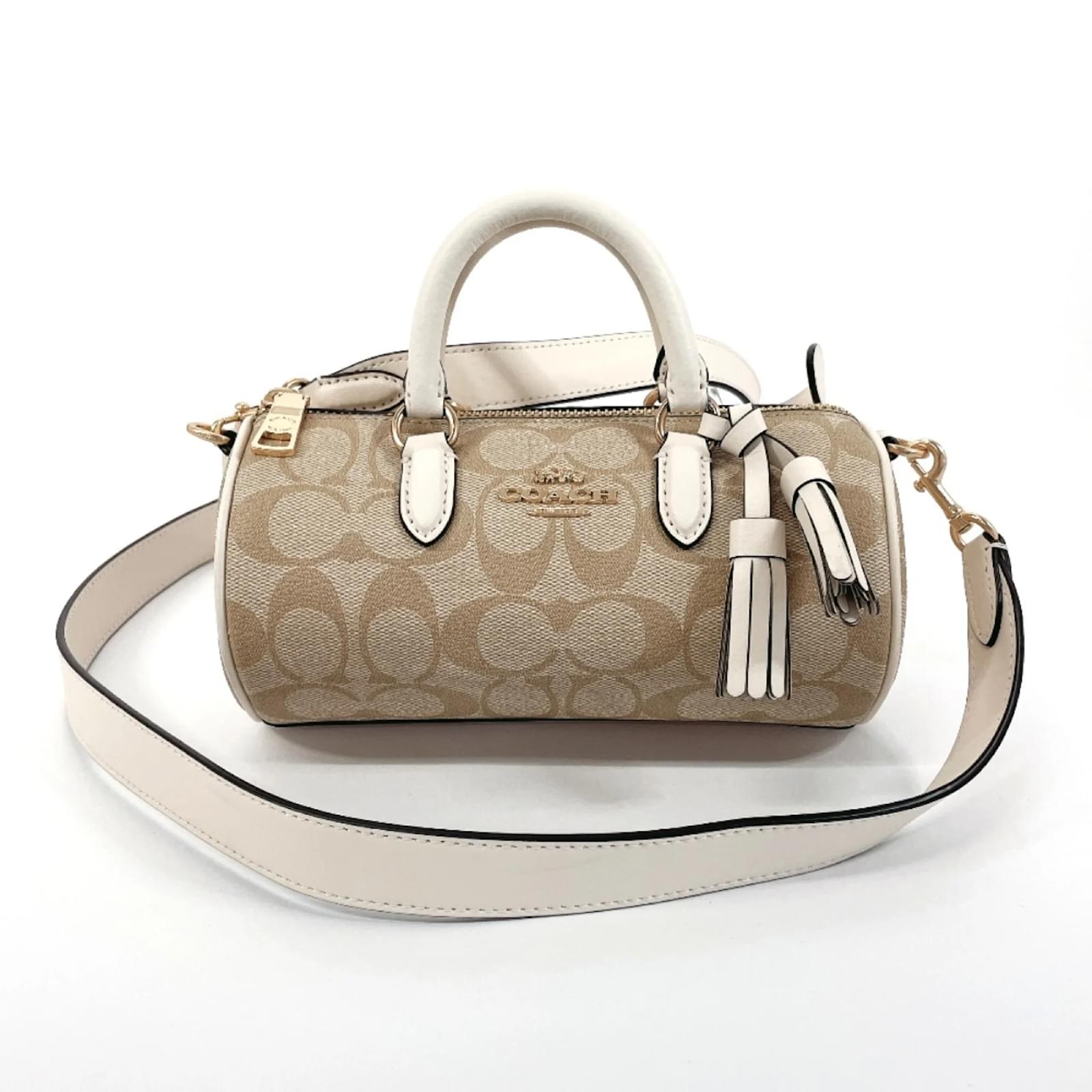 Bolso cruzado COACH Lacy Blanco Beige Cuero Plástico