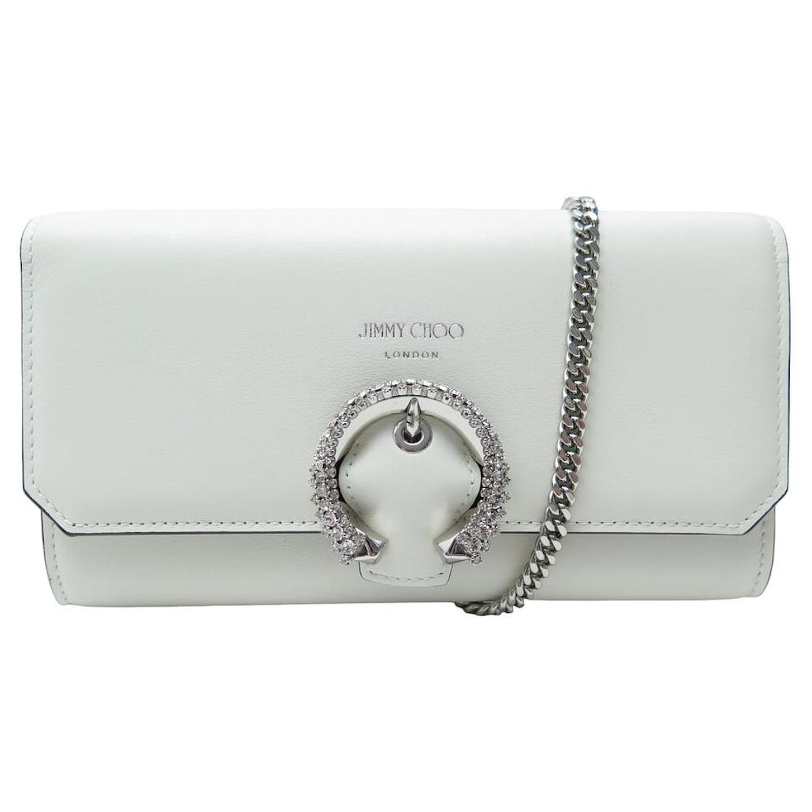 NINE JIMMY CHOO MADELINE WALLET ON CHAIN J000141382001 LEATHER BAG