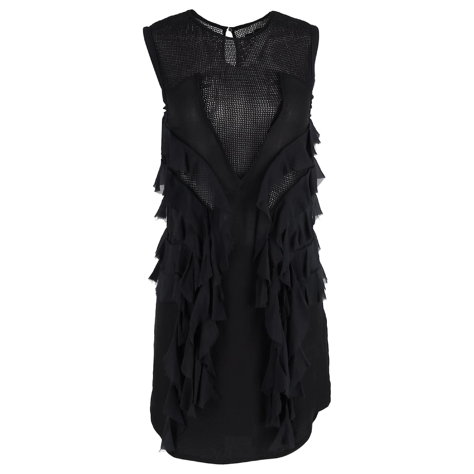 Isabel fashion marant black ruffle dress