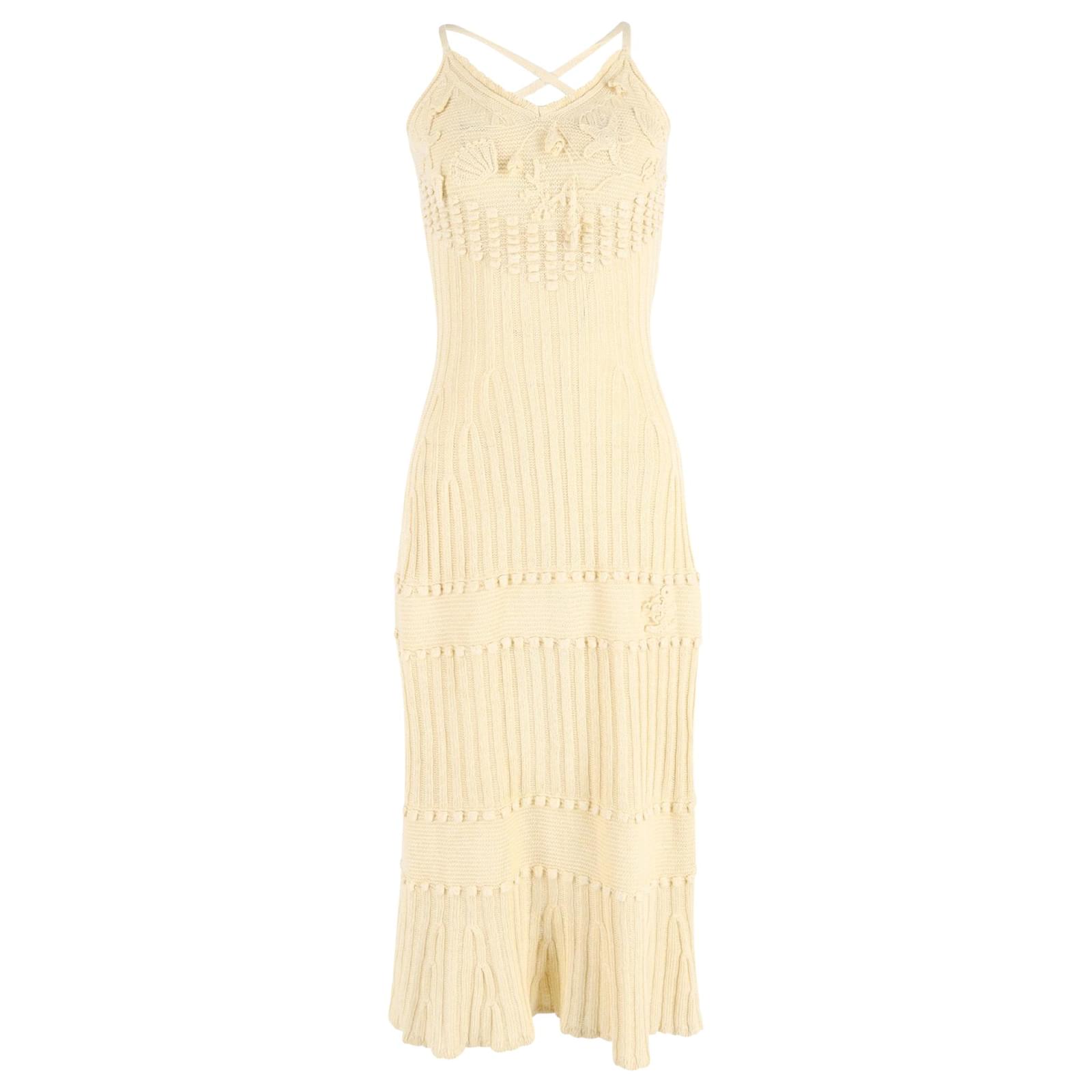 Etro Midi Knitted V-Neck Dress in Yellow Linen ref.JC1675354 (Sold) - Joli  Closet