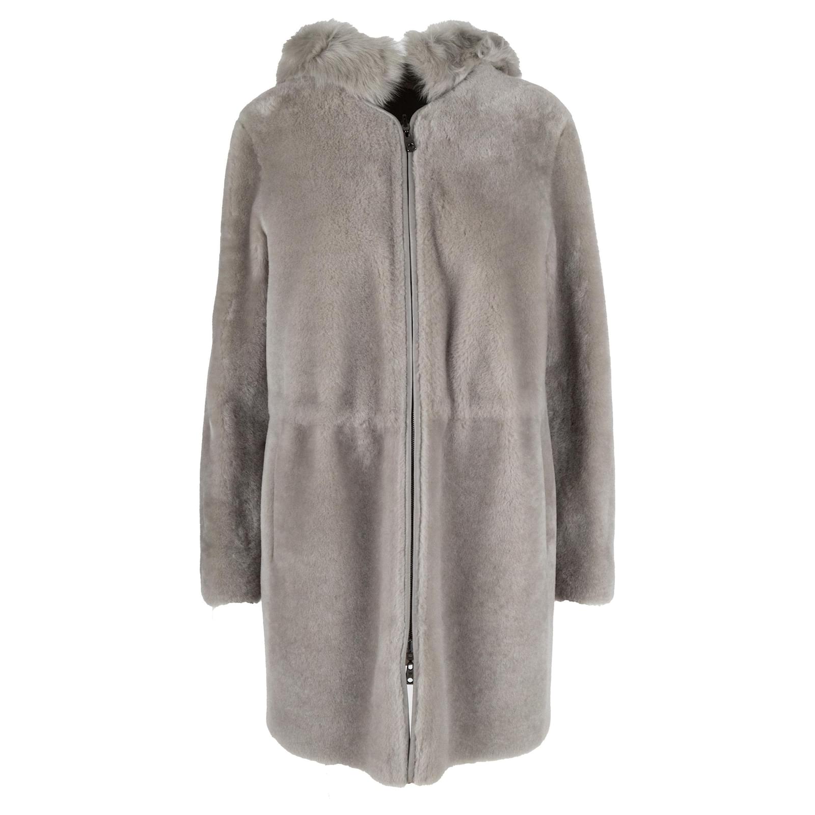 Manteau en shearling Emporio Armani avec capuche amovible 10s