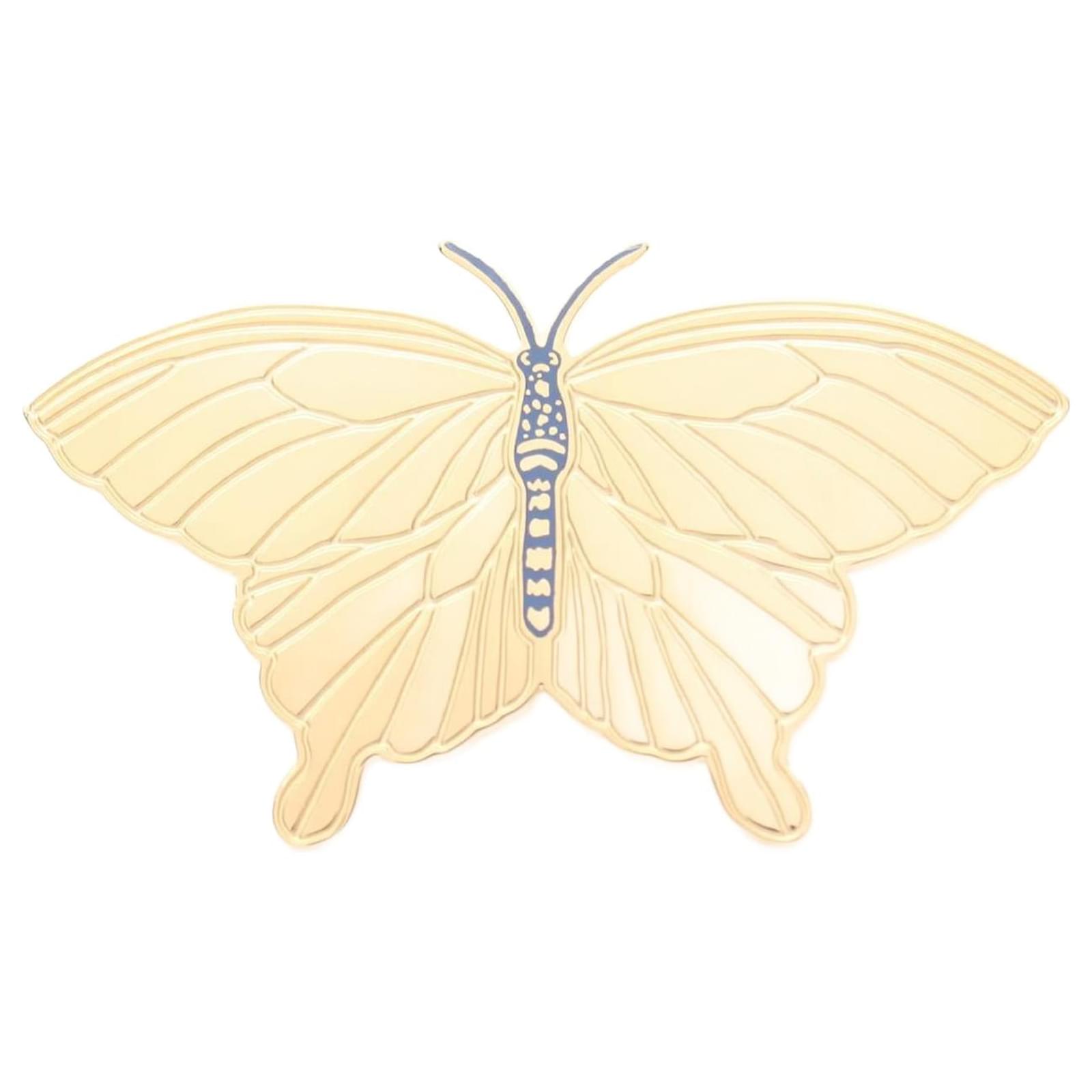 Autre Marque Hermes Twilly Ring Papillon Scarf Ring Gold Blue ref - Main Image