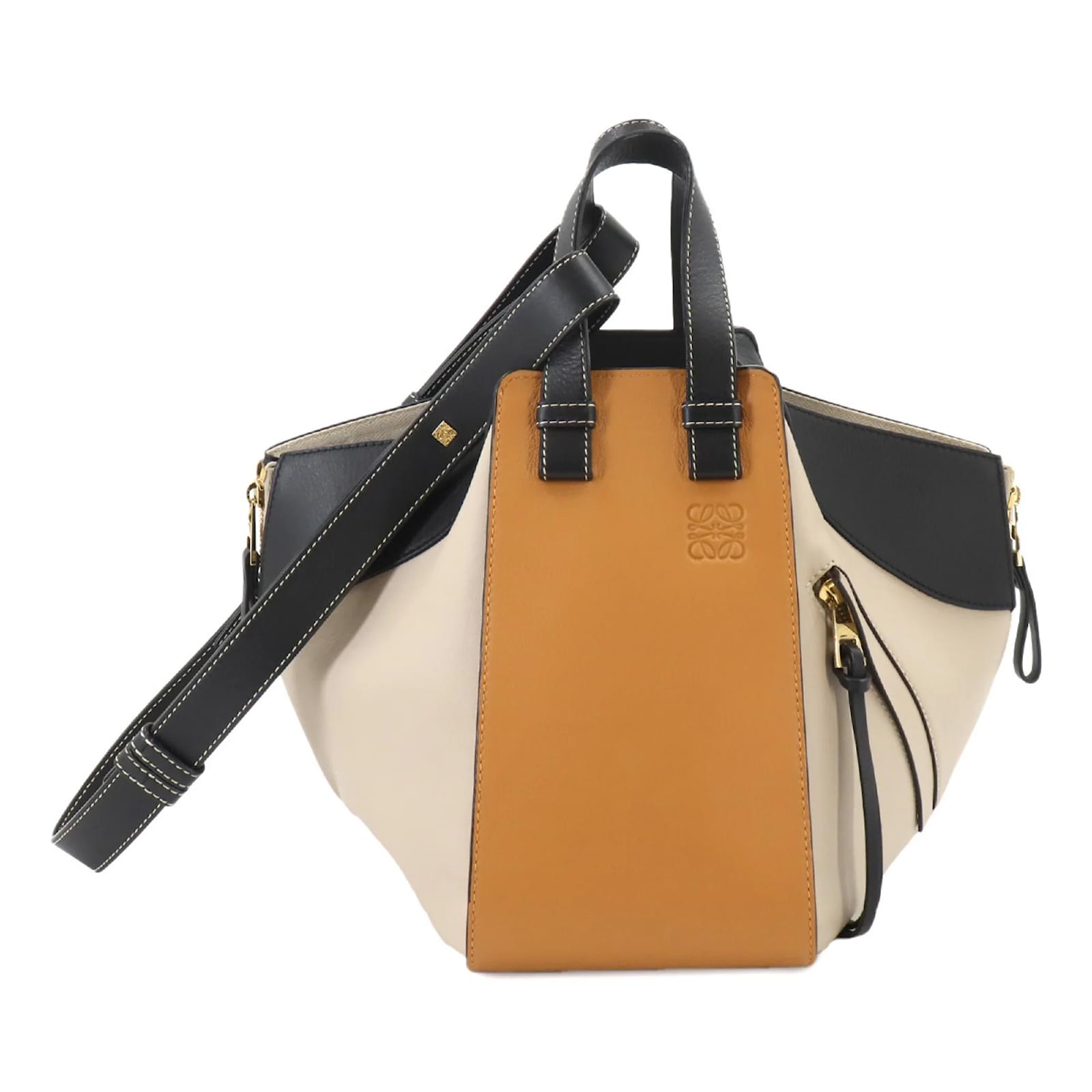 Loewe Hammock Small 2way Hand Shoulder Bag Brown Black Beige 