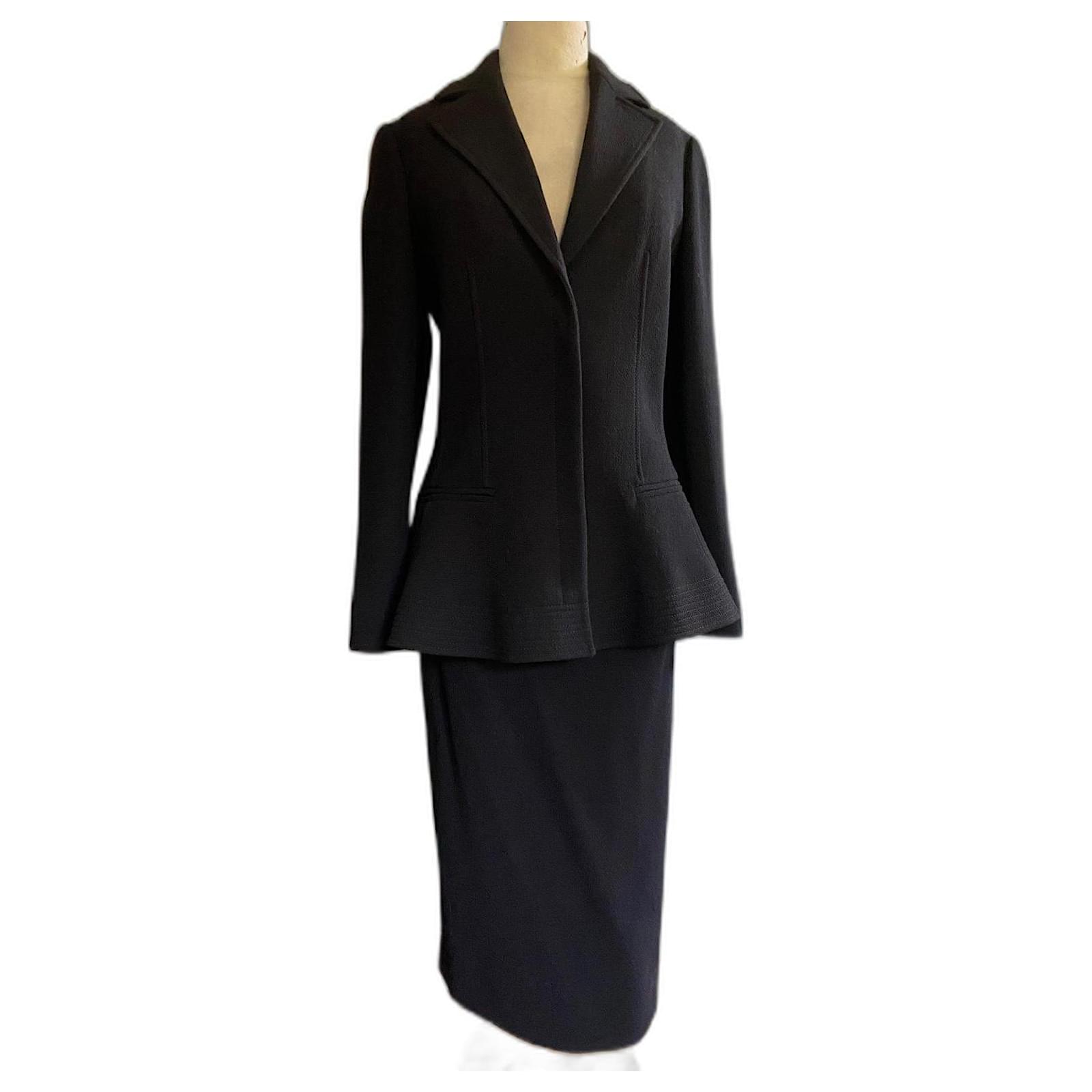 Christian Dior Skirt suit bar Black Silk Wool ref.JC1676224 (Sold