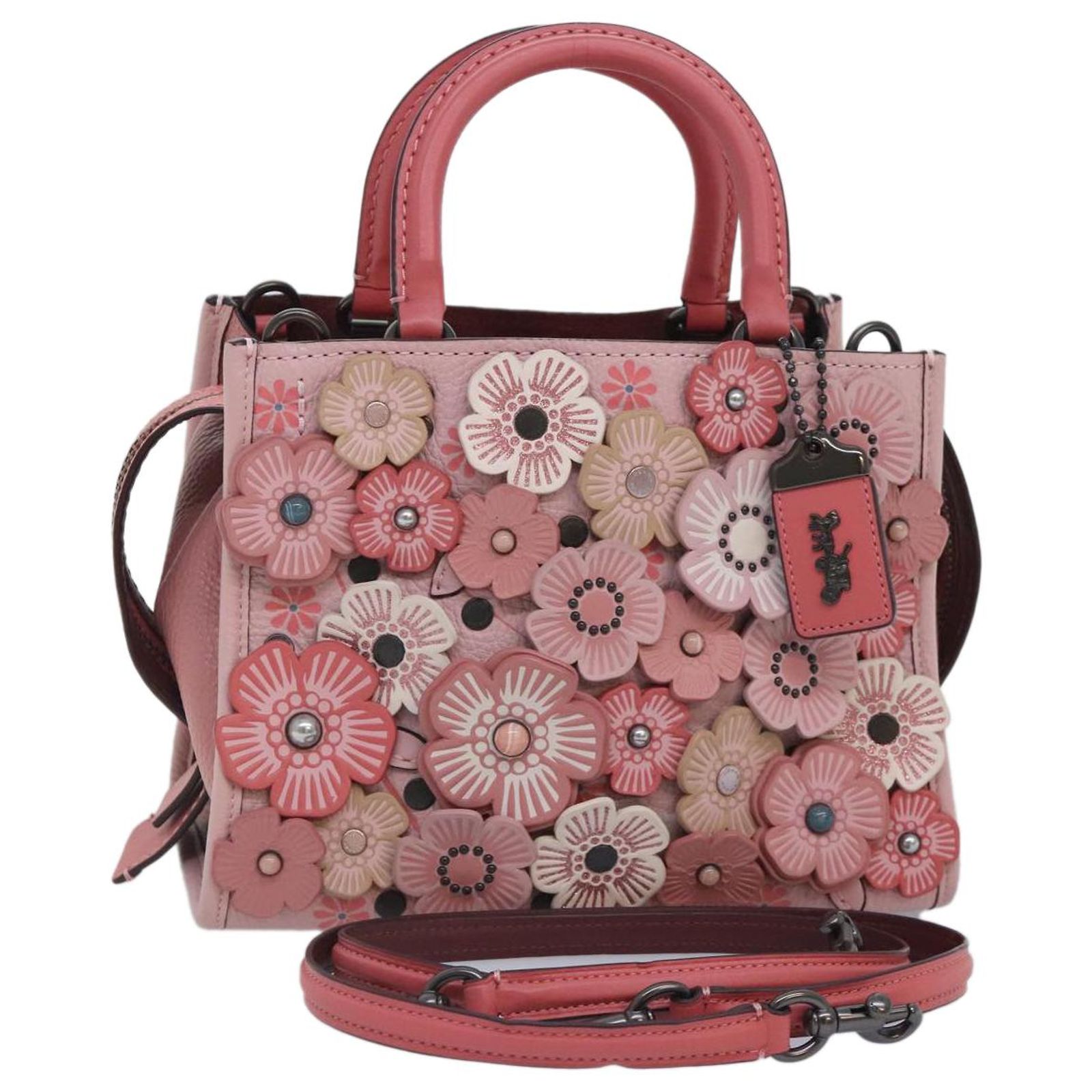 Coach Rogue 25 Hand Bag Leather 2way Pink Auth am6867 ref 