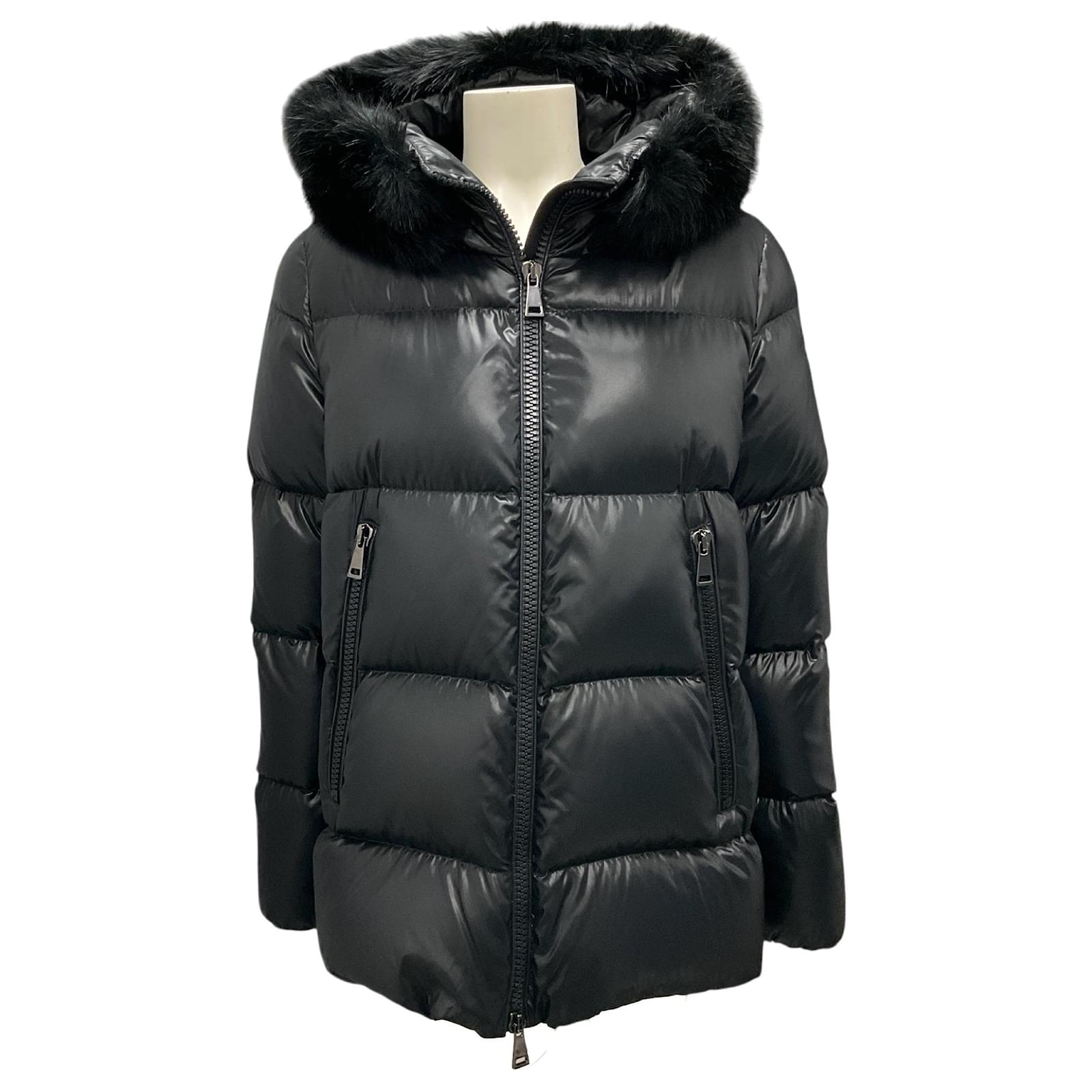 Pelz Moncler Daunen Jacke Moncler Schwarz 2022 Laiche Gepolsterte
