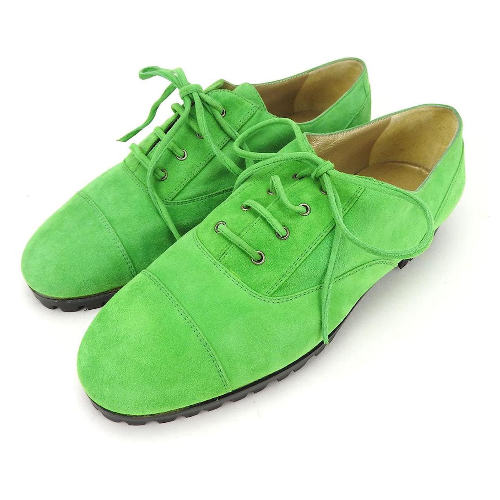 Gianni Versace Suede Oxford Shoes Green Joli Closet