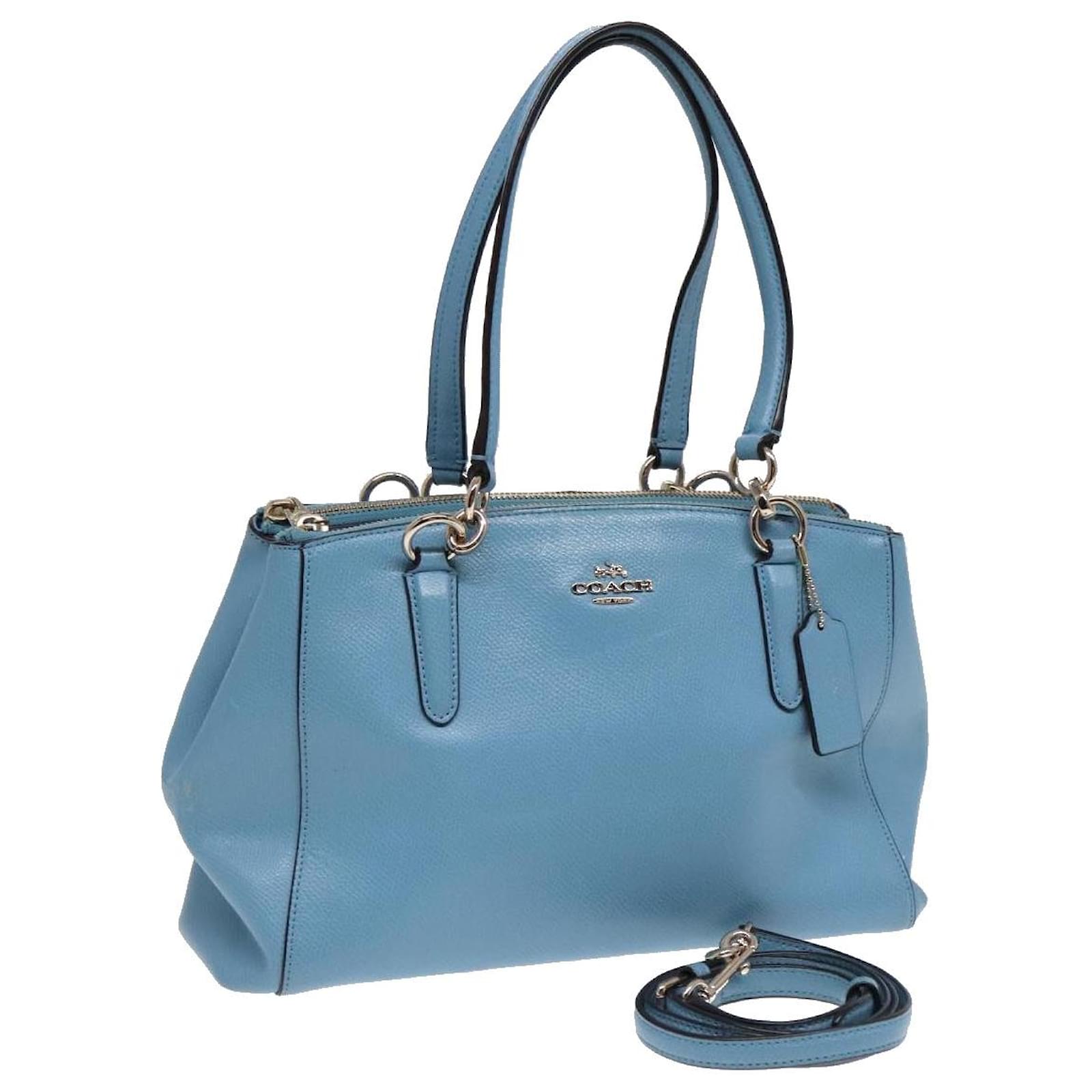 Coach Baby Blue Leather Purse Coach Kelsey Pebbled Leather Satchel