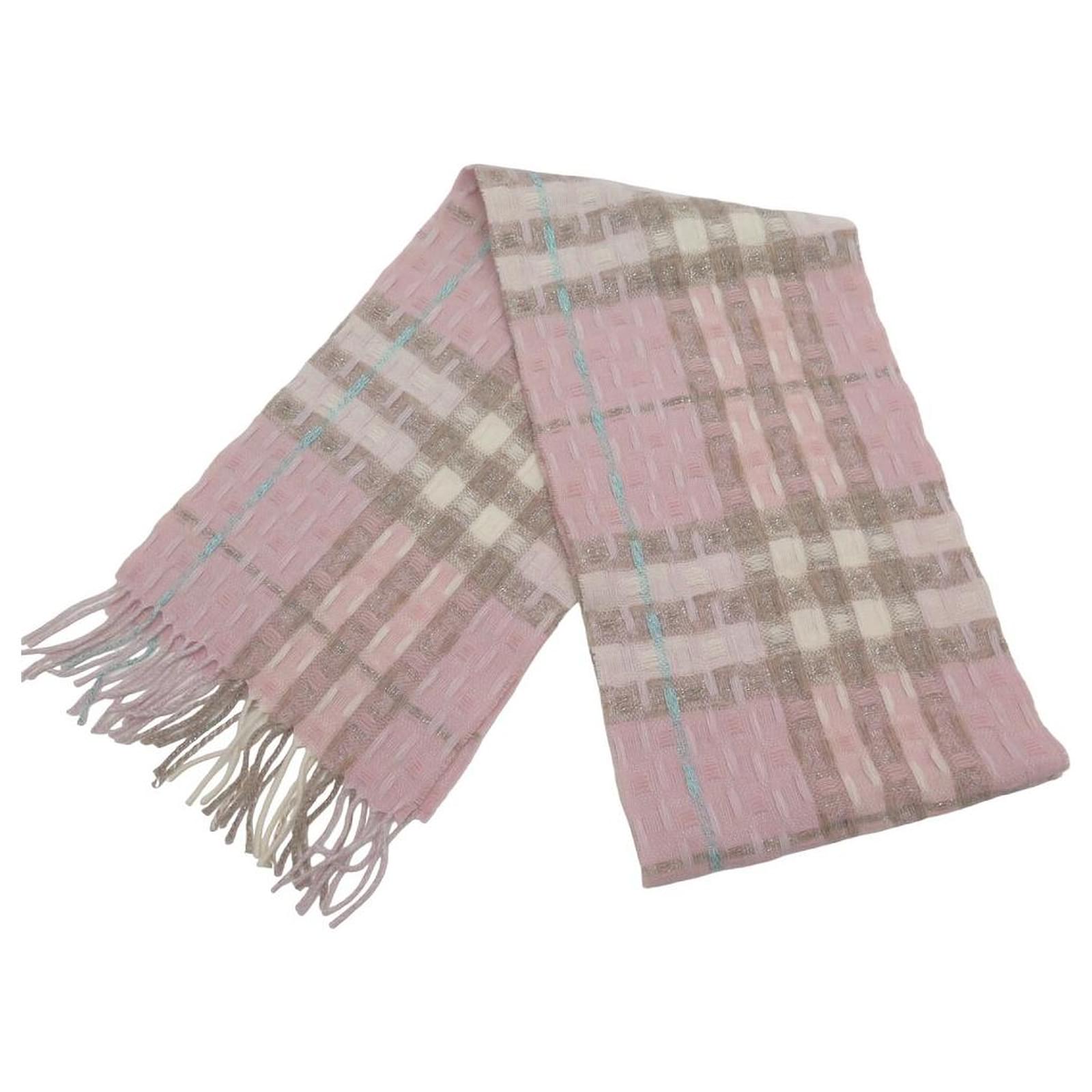 Burberry Cashmere And Wool Check Scarf Pink Burberry Giant Check