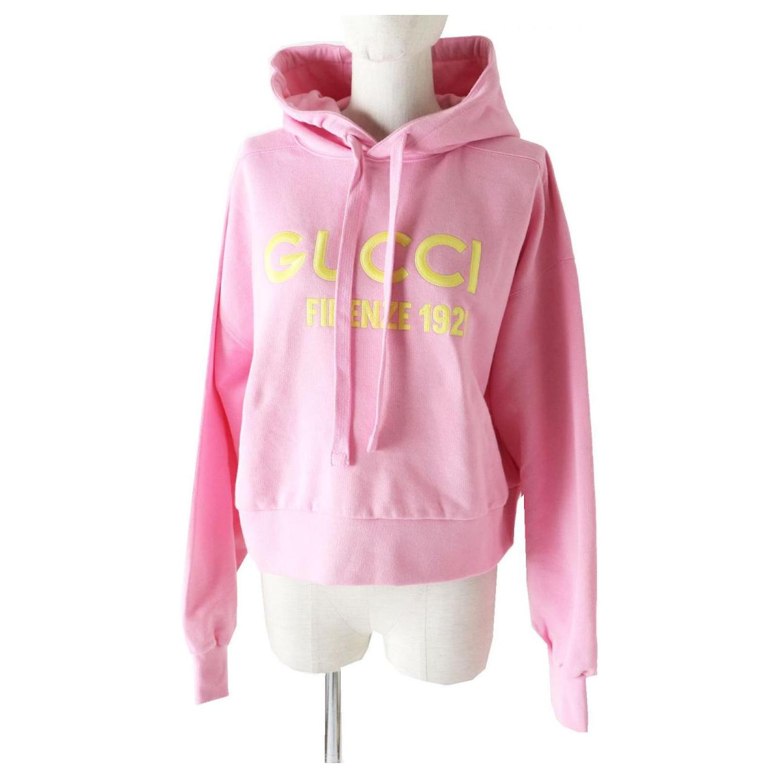 GUCCI Felpa cropped ricamata per donna rosa M Cotone