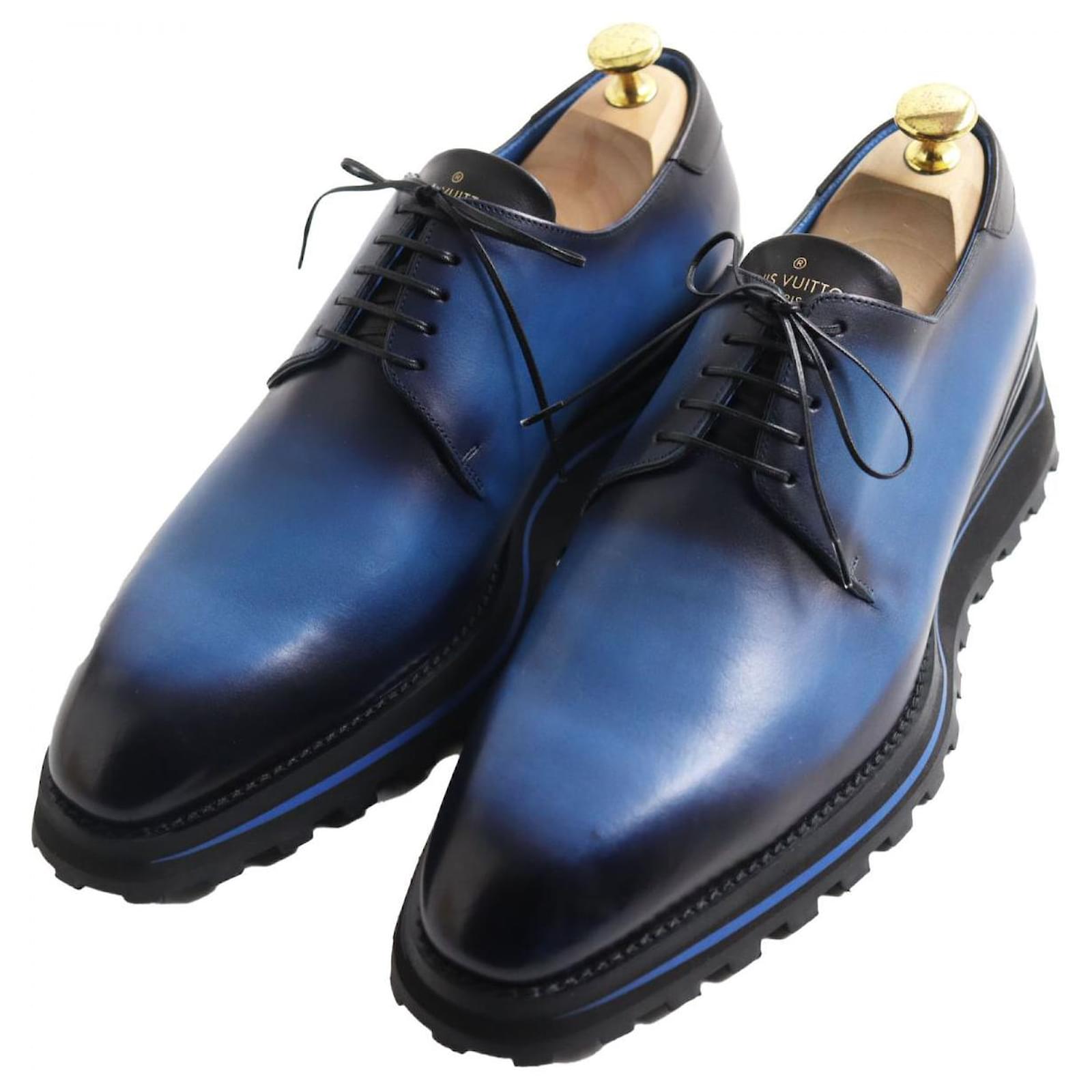 Autre Marque Louis Vuitton Leather Derby Shoes Blue Size 7 ref
