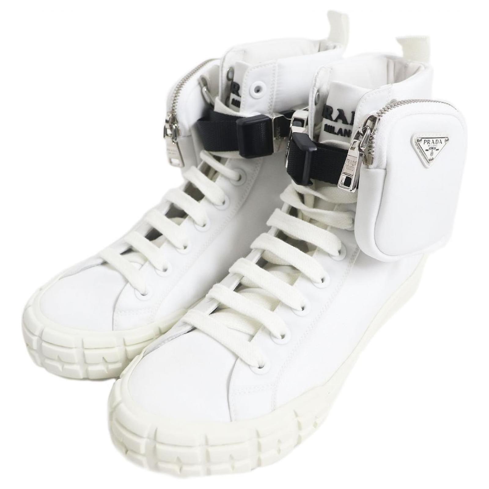 Sneakers alte in nylon Prada 2TC147 Bianco Joli Closet