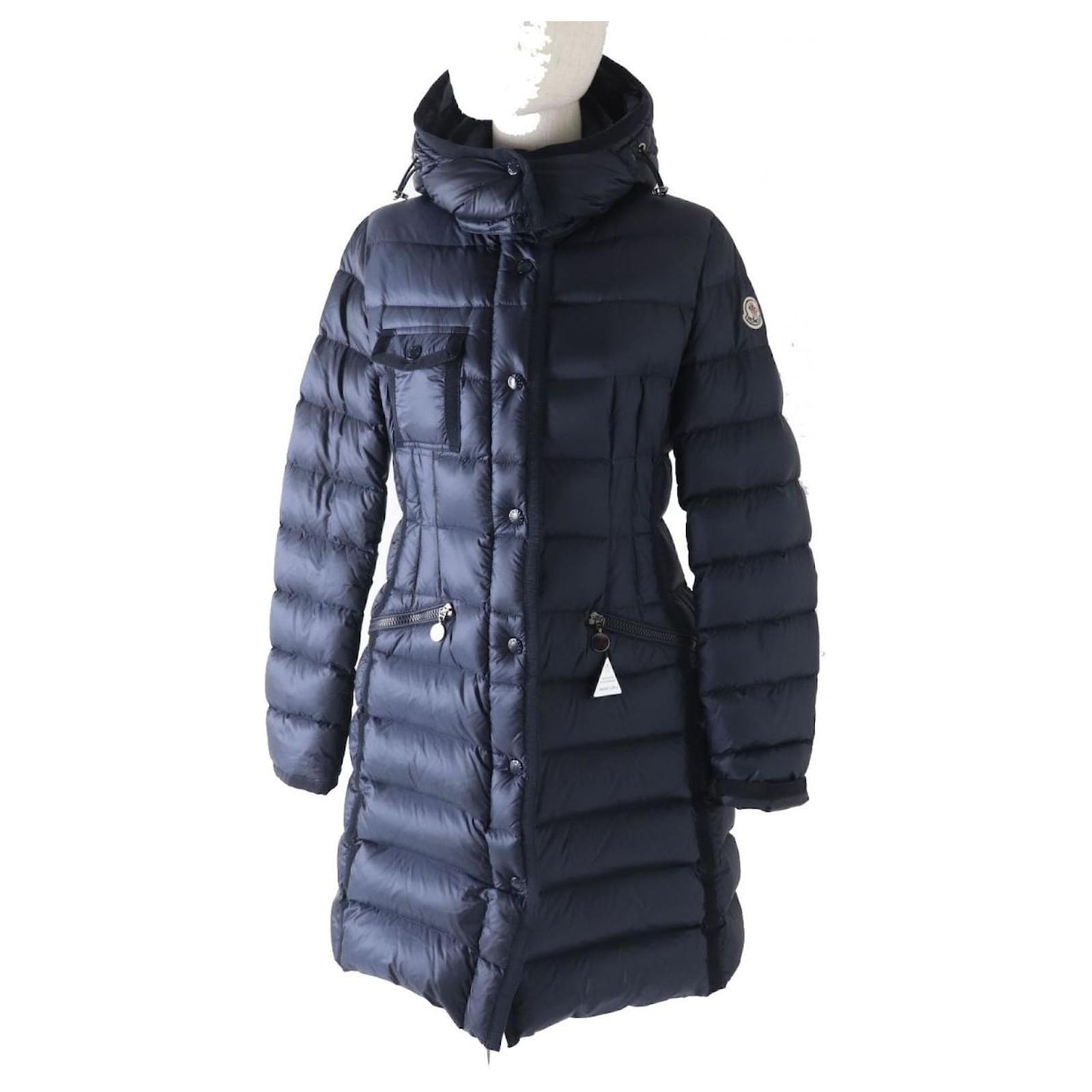 Moncler Hermine Women s Long Down Coat Navy Navy blue ref.1683303 Joli Closet