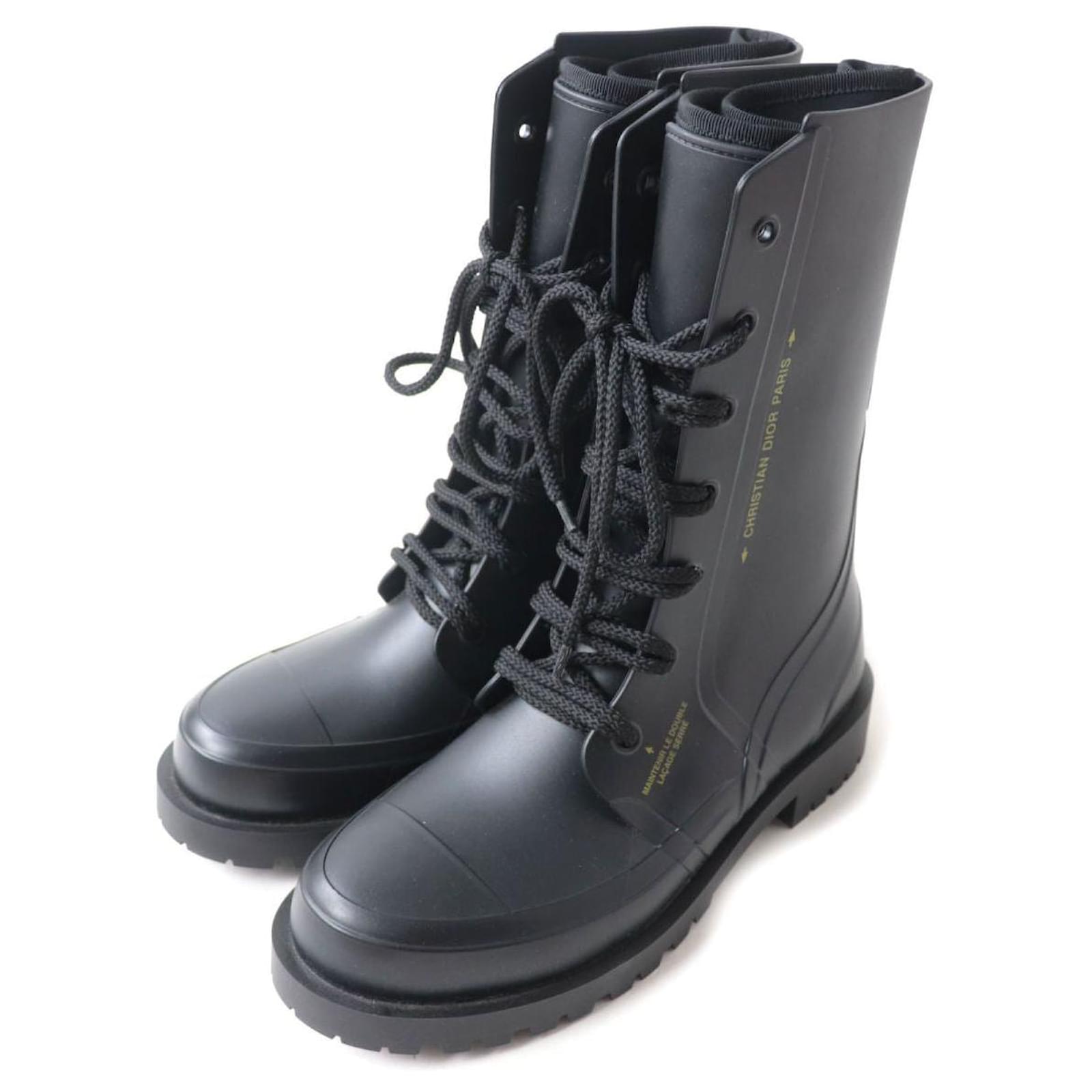 Christian Dior DIORCAMP Rubber Short Boots Black Size 40 ref