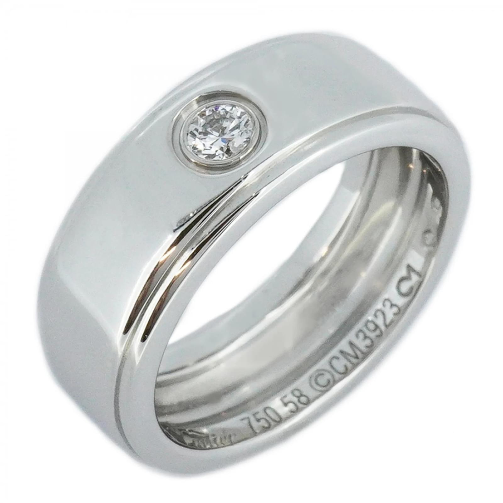 Cartier Men's Diamond Band Ring in White Gold Joli