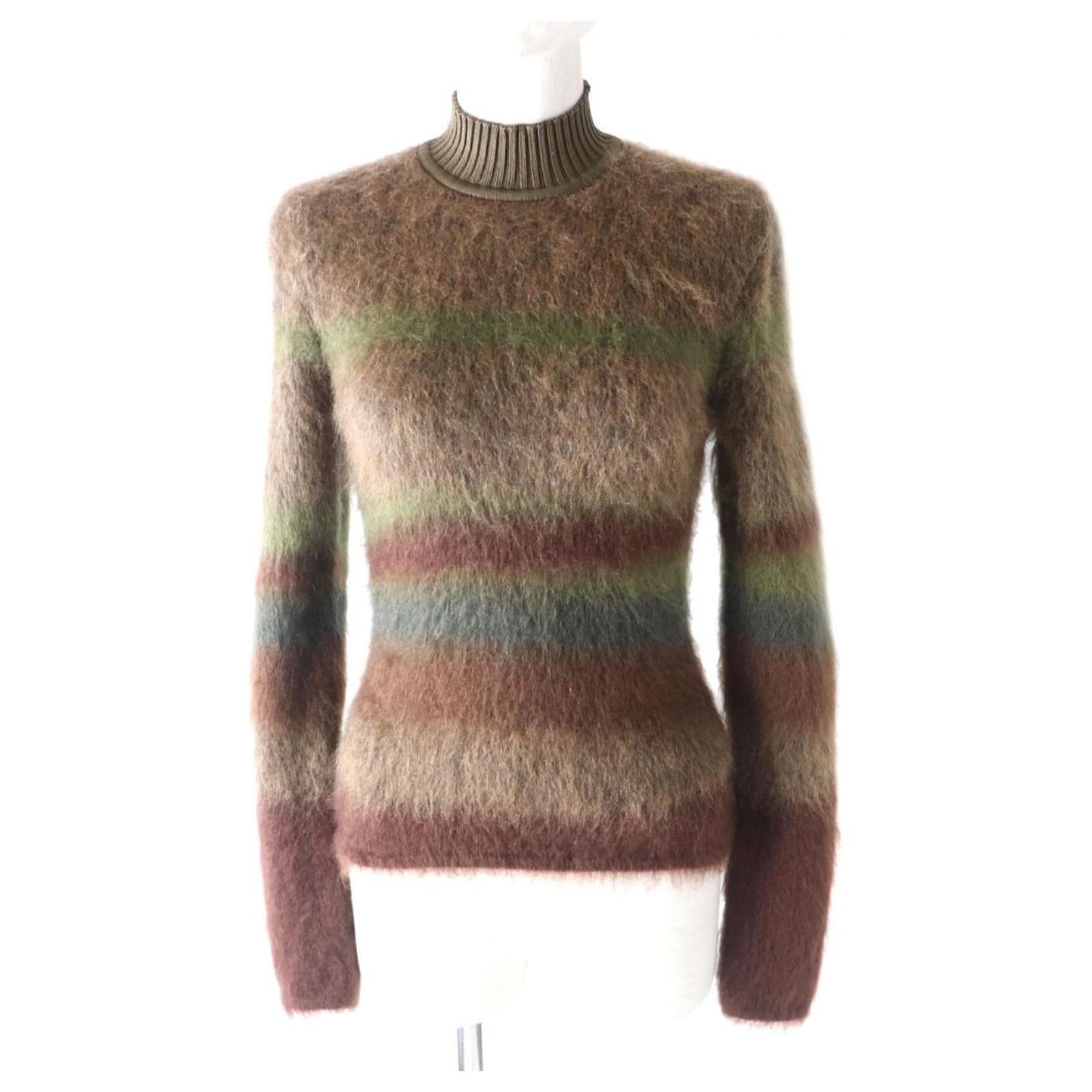 Autre Marque Hermes Silk Mohair Cashmere High Neck Knit Top ref 