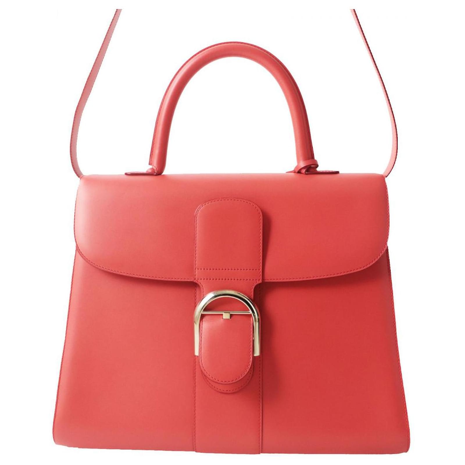 Delvaux Brillant GM 2WAY Hand/Shoulder Bag Orange Cotton ref - Main Image