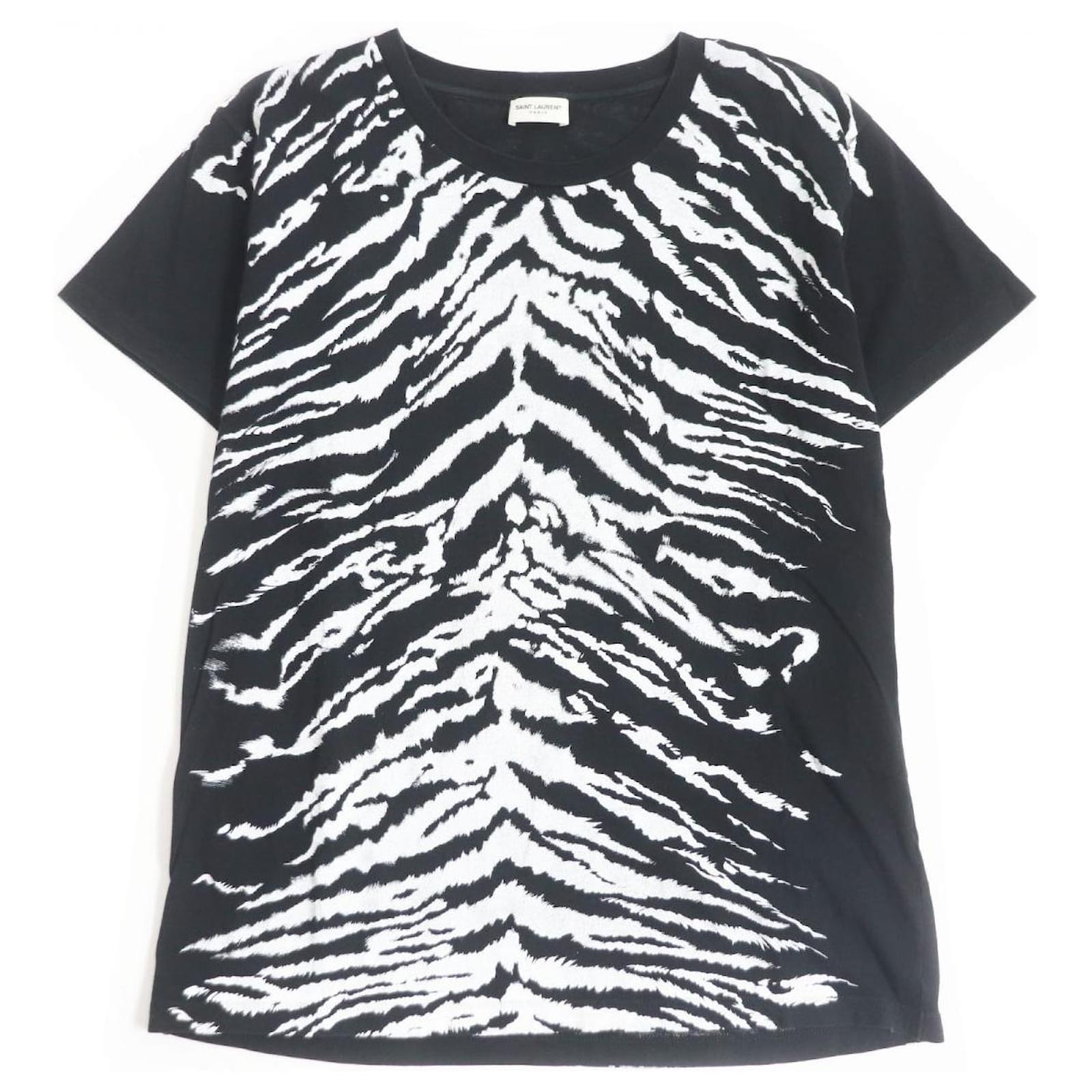 Tシャツ・カットソー SAINT LAURENT COTTON T-SHIRT Yves Saint Laurent Saint Laurent Zebra Print Cotton T-Shirt