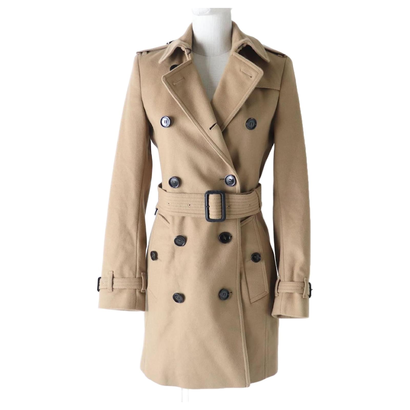 Trench en laine et cachemire Burberry, beige, femme 34