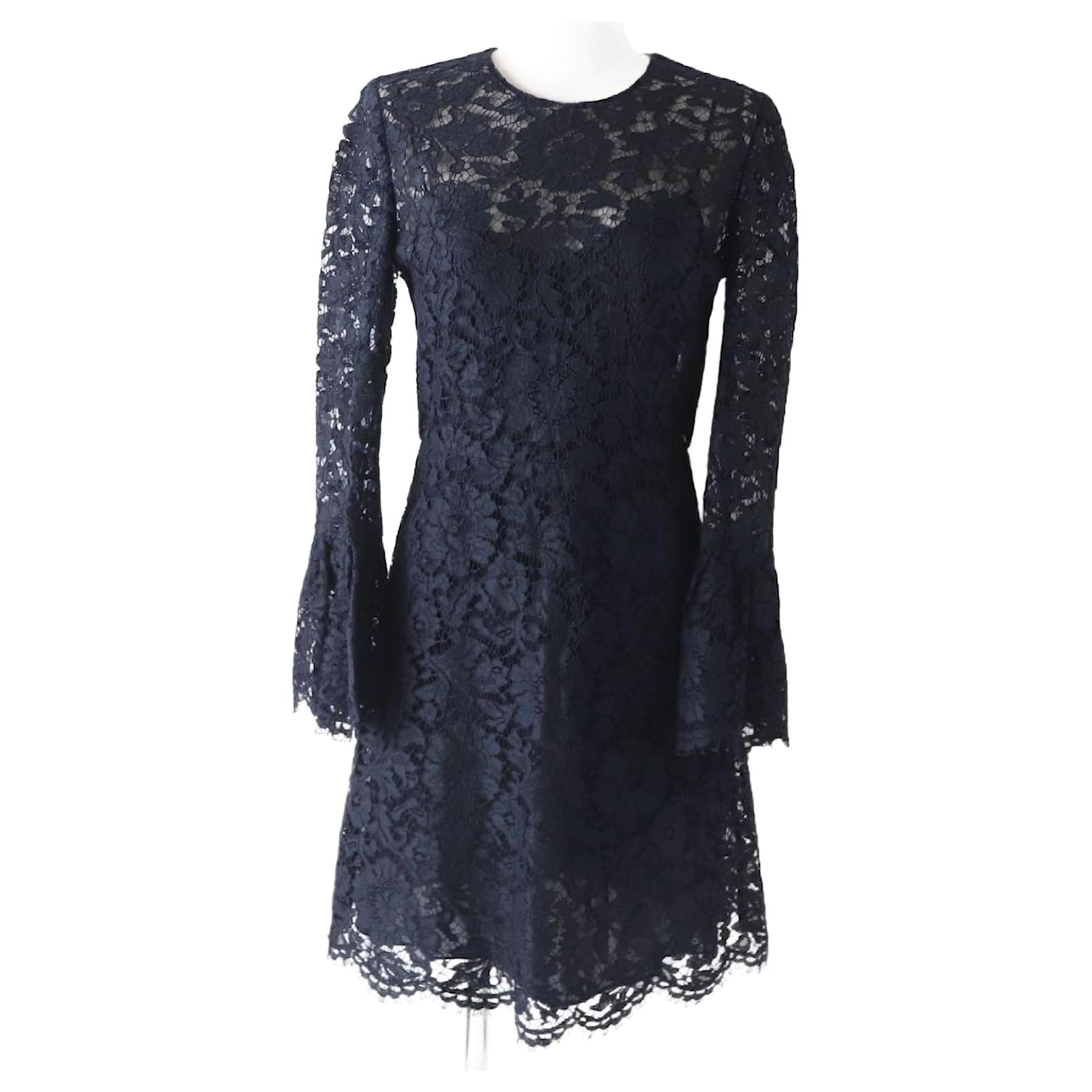 Valentino A-line Lace Dress, Navy, Women's Navy blue ref.JC1692025 (Sold) -  Joli Closet