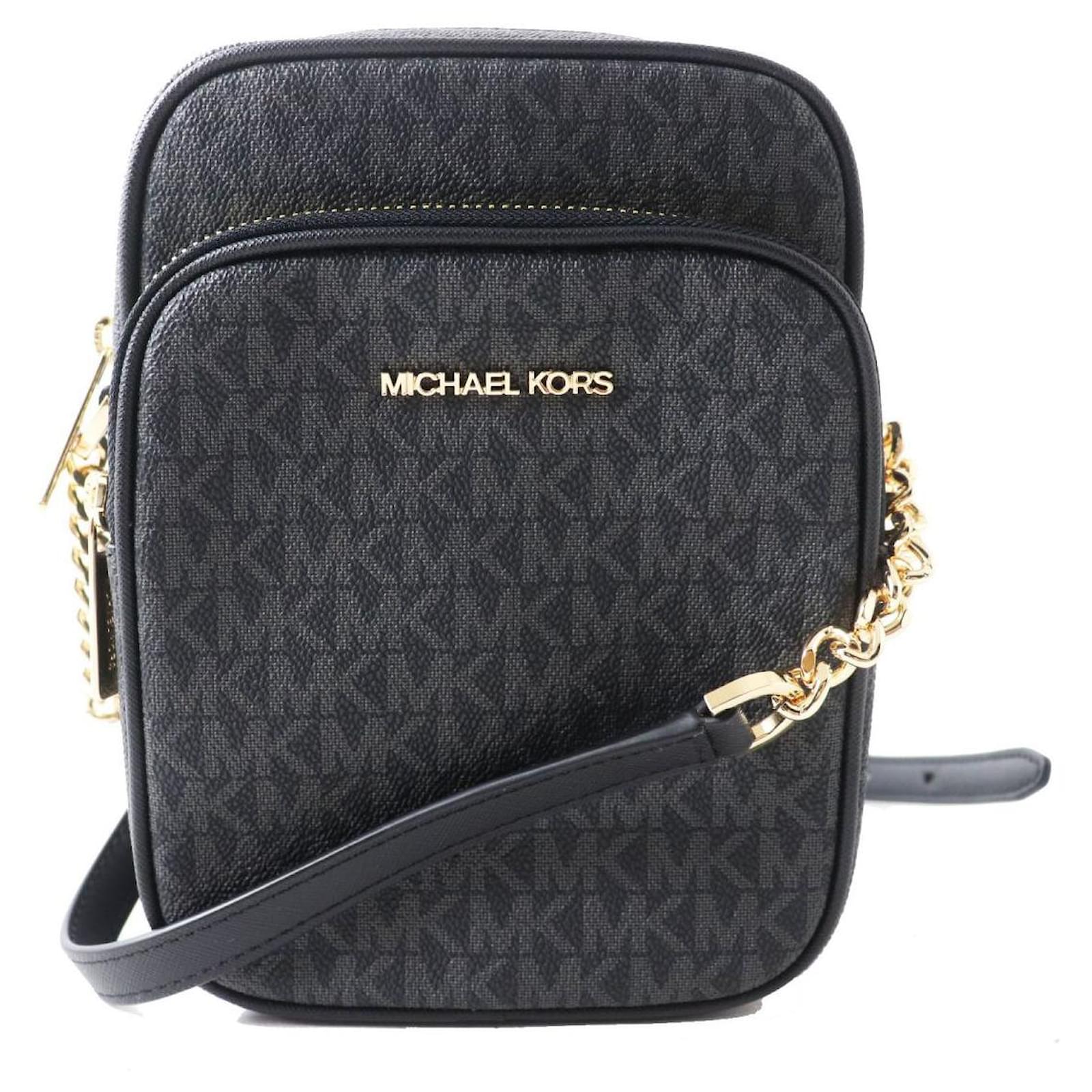 Michael Kors JET SET GIRLS Chain Crossbody Bag Black Cloth