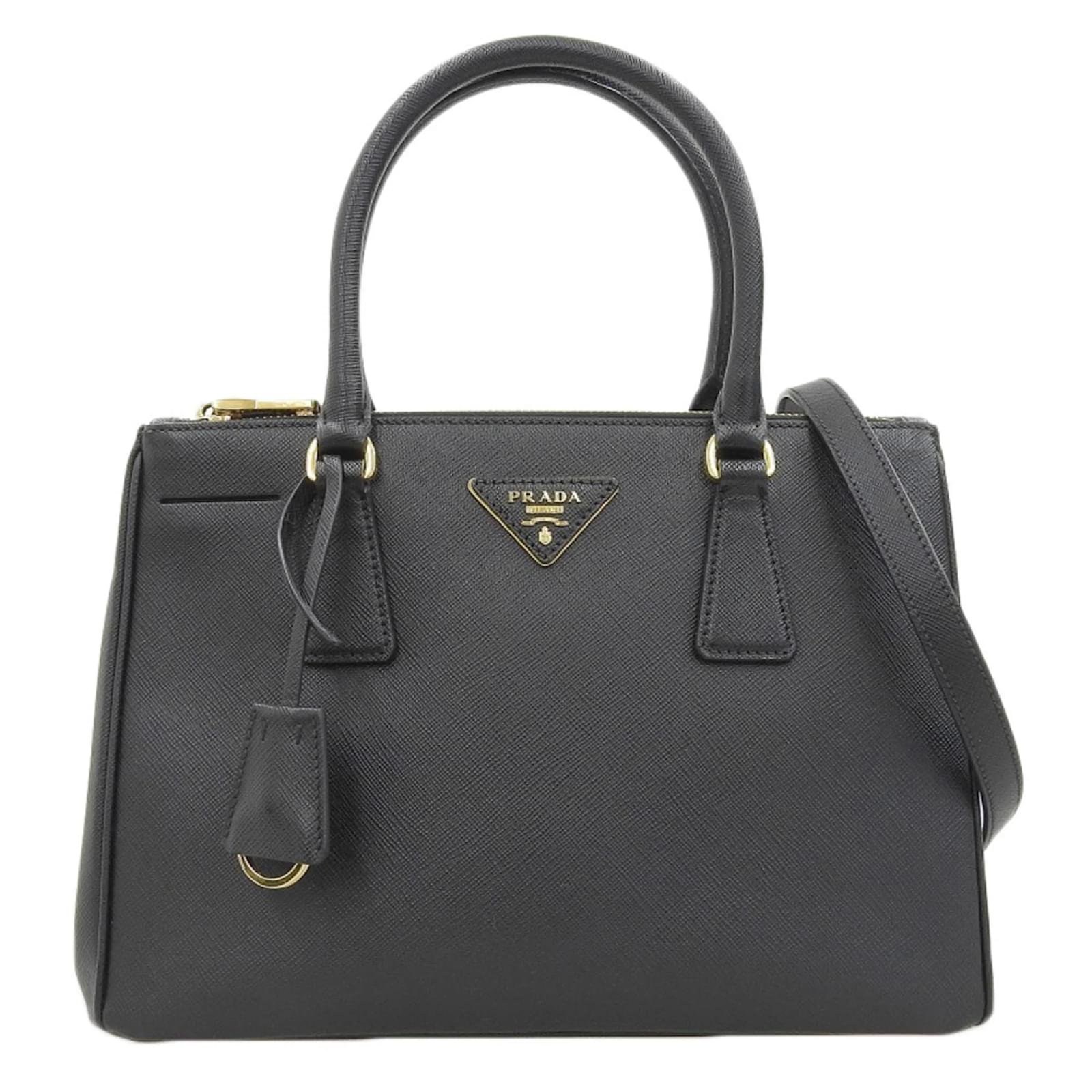 Saffiano Prada Galleria Medium Handtasche Schwarz Leder ref.1693544 Joli Closet