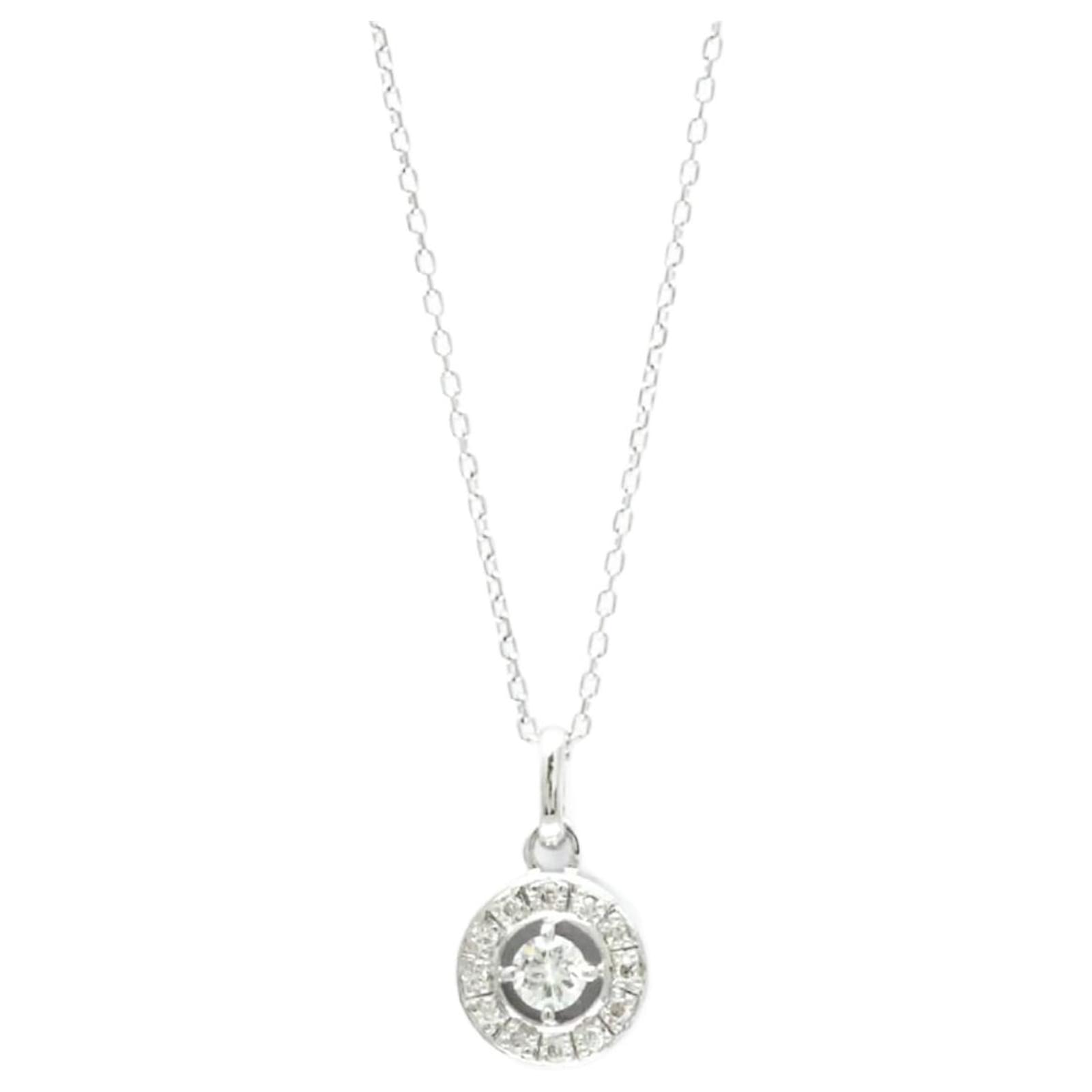 Autre Marque Vendome Aoyama Circle Diamond Necklace Silvery White gold  ref.1693666 - Joli Closet