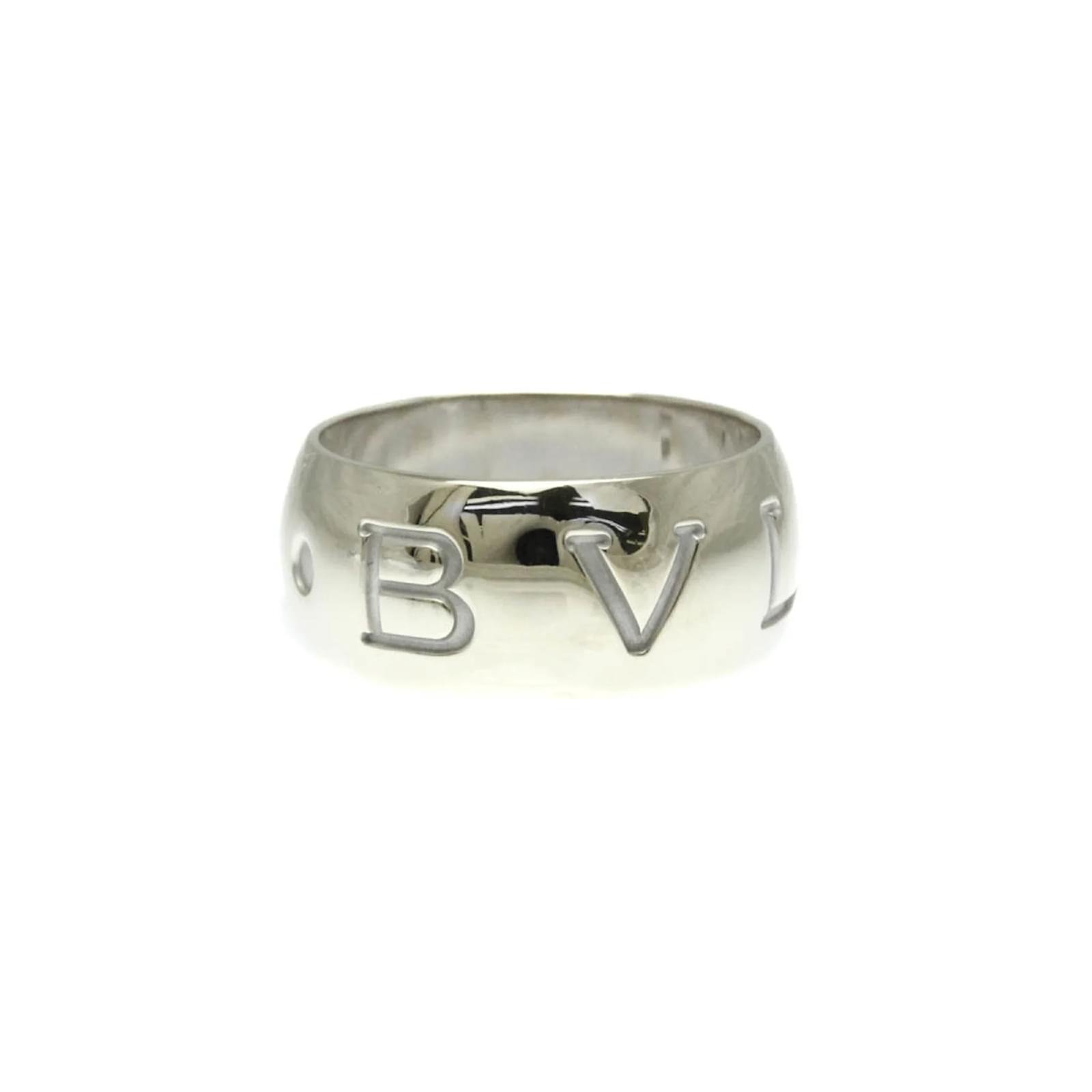 Bulgari Bvlgari Monologo Ring in White Gold Silvery
