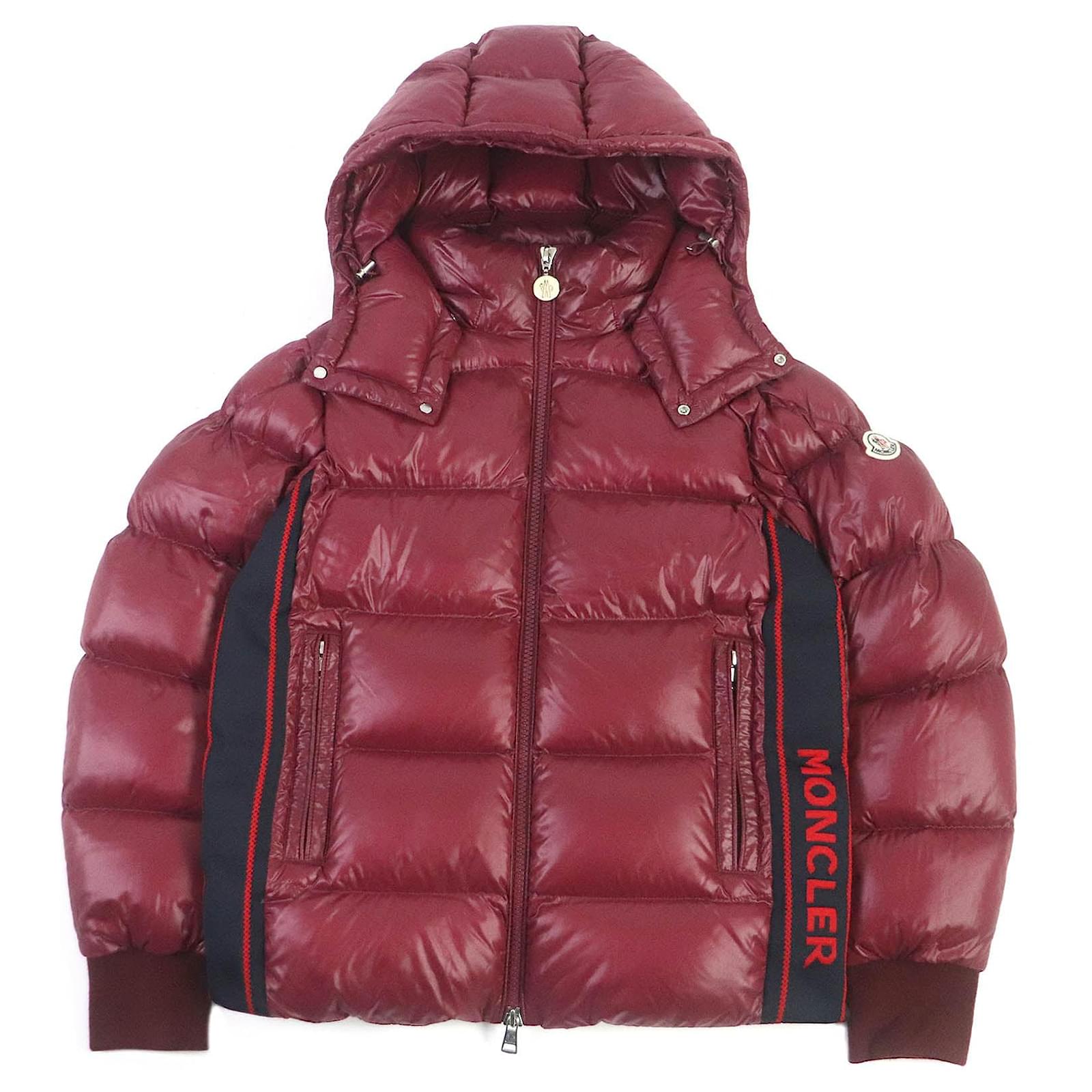 Moncler Jacke Moncler Skijacke Rot Moncler Mantel Moncler Jacken Weinrot  Jungen-Kapuzendaunenjacke