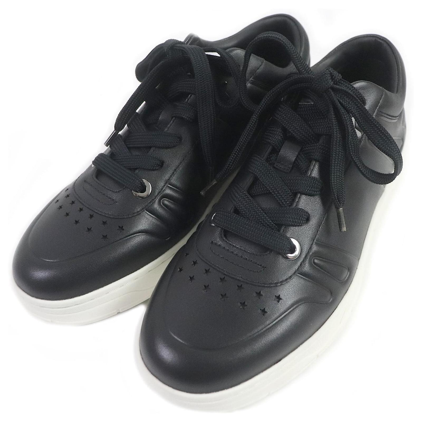 Jimmy Choo Hawaii Star Leather Sneakers Black Joli New Releases
