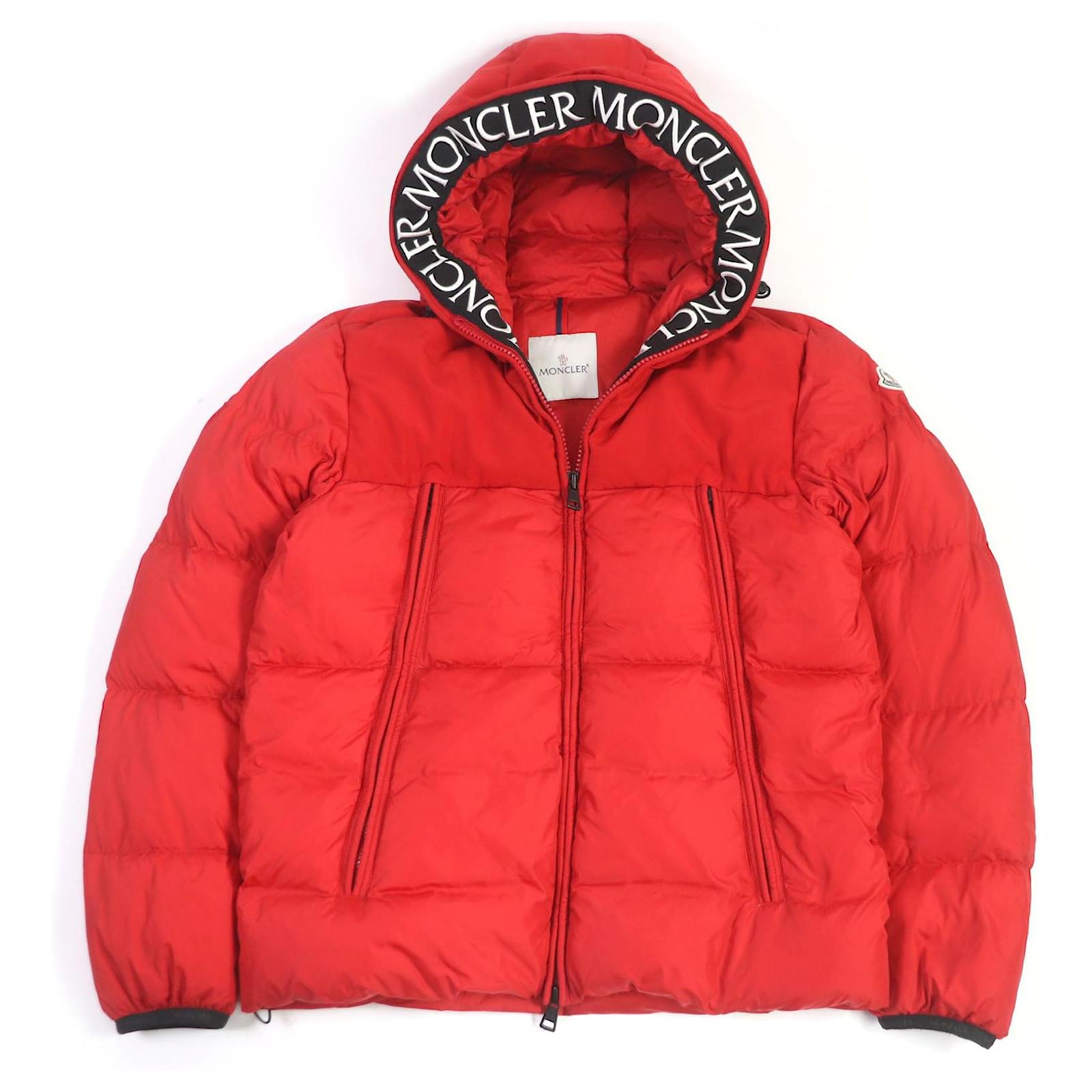 Moncler MONTCLA Giacca in Piuma di Nylon Rossa Rosso