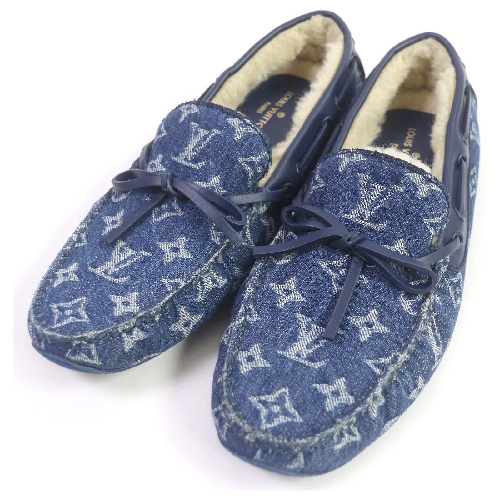 Louis Vuitton Denim Blue Monogram Loafers Buy Louis Vuitton Arizona Loafers  main image 3