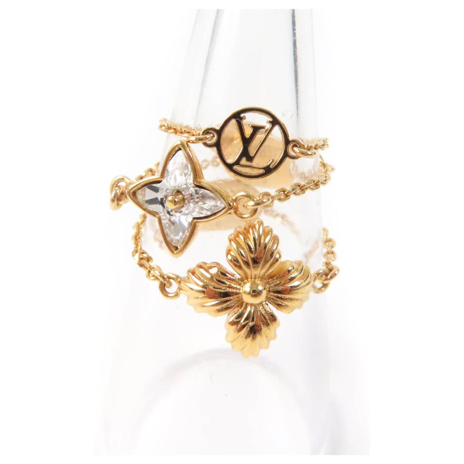 【SALE】LOUIS VUITTON/BLOOMING STRASS RINGS SET/3個で1セット Louis Vuitton Gold Blooming Strass Gold Ring Set New – The