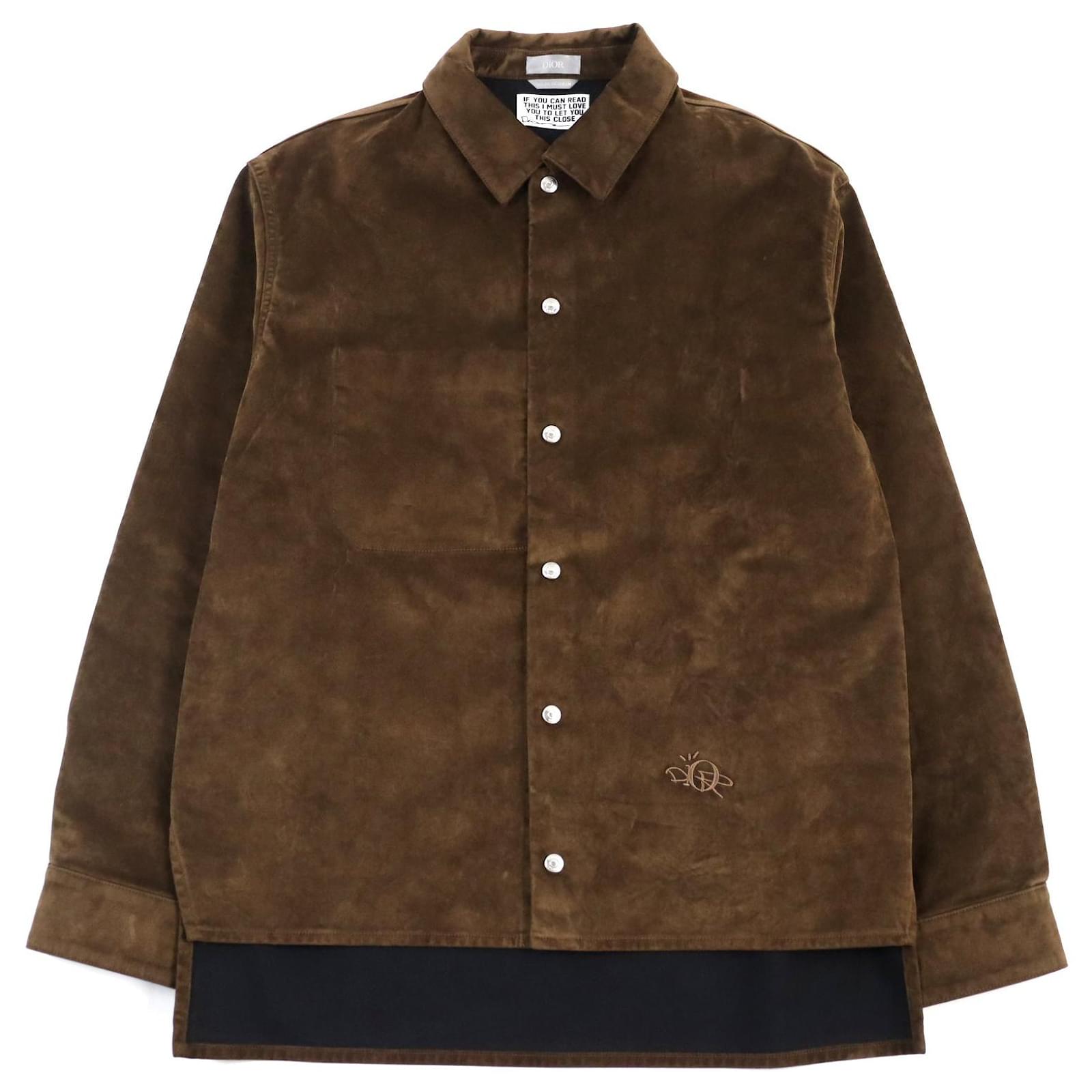 Dior Cactus jackブラウンジャケット 44 Dior Travis Scott Cactus Jack Logo Oversized Shirt Jacket