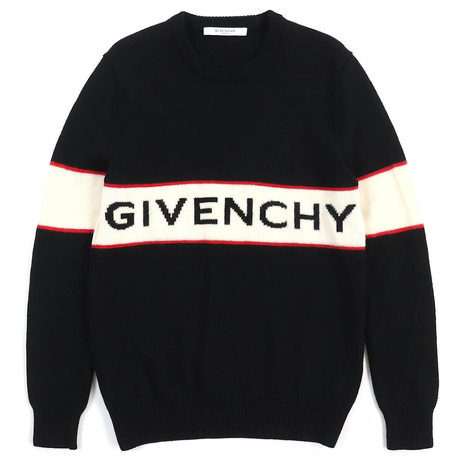 Sudadera de lana Givenchy Negra Roja S Joli Closet