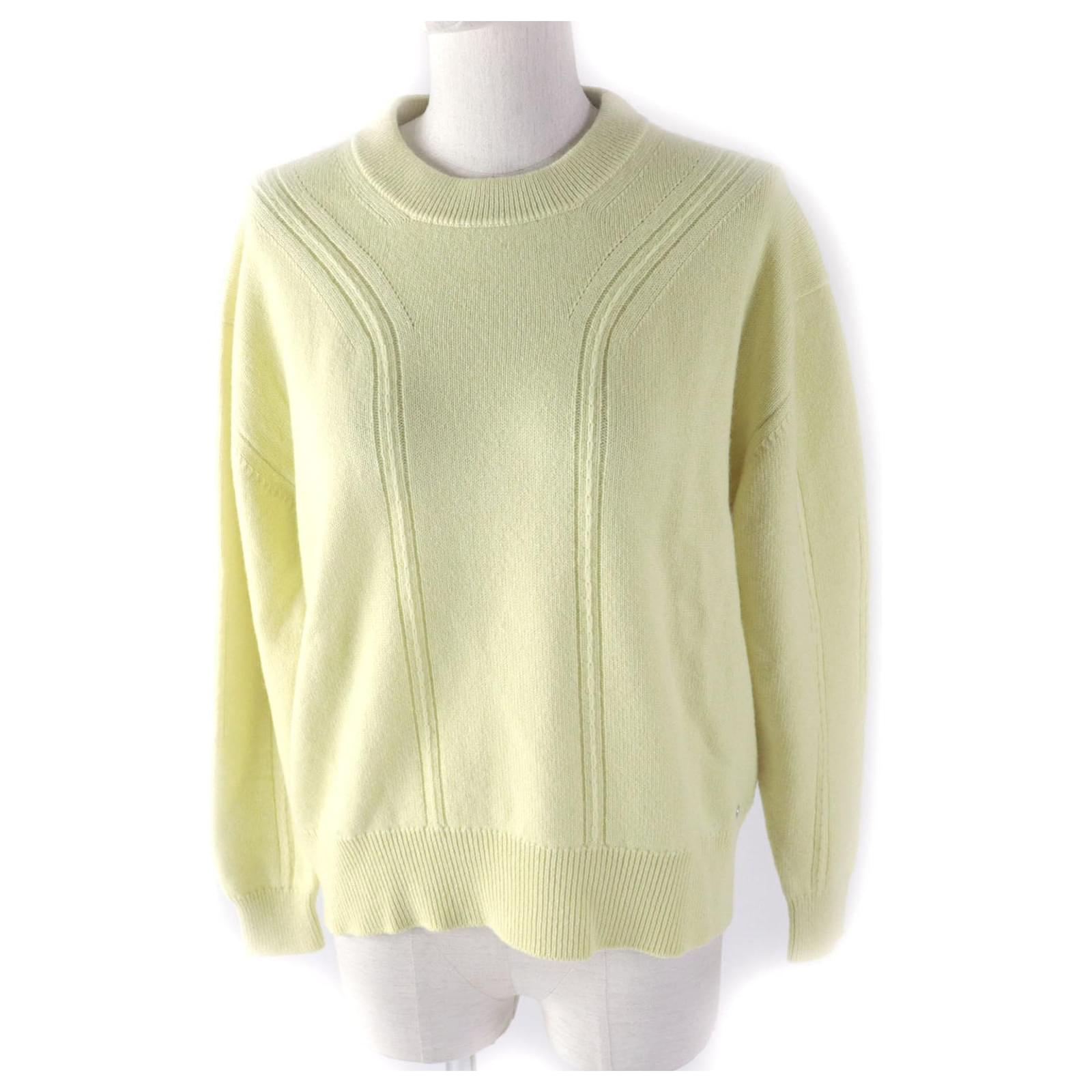 Hermès Pull en cachemire à col rond Hermes Jaune - Main Image