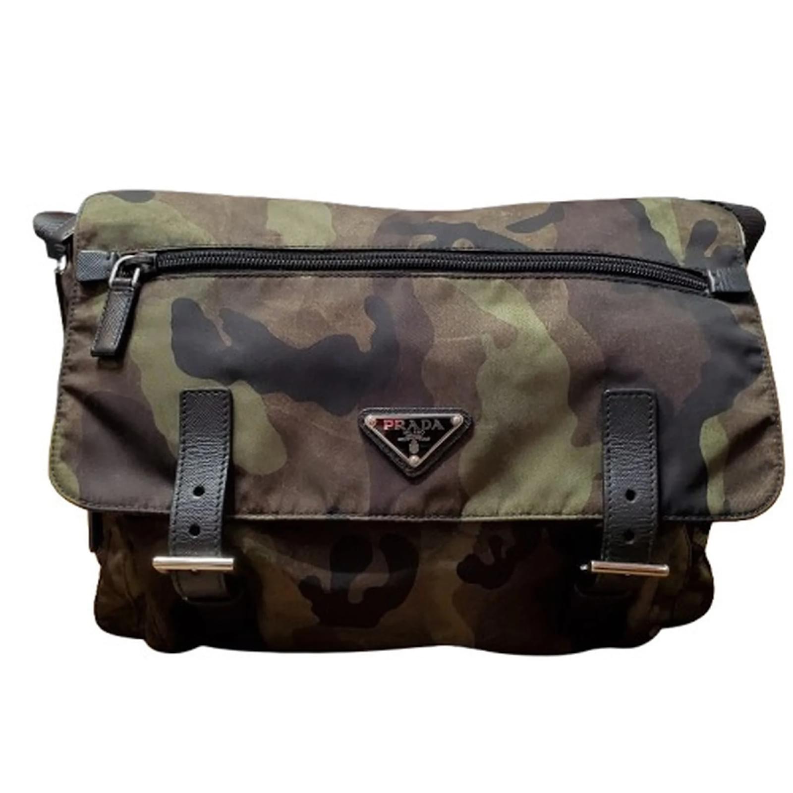 バッグ PRADA camo shoulder bag black-polyester-prada-bag-