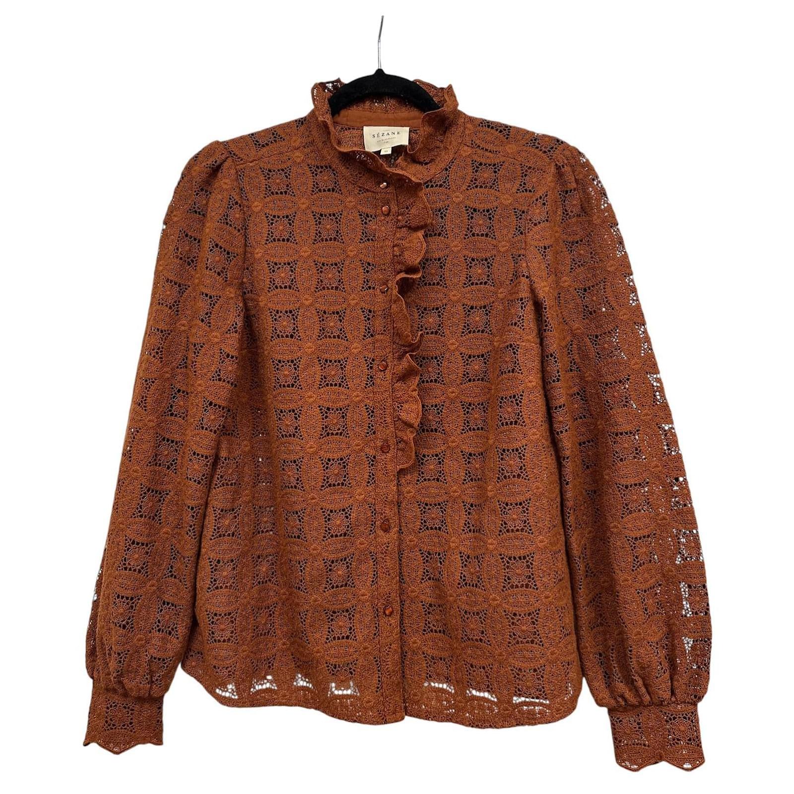 SéZane Tops Brown Chocolate Cotton Polyester ref.1701922