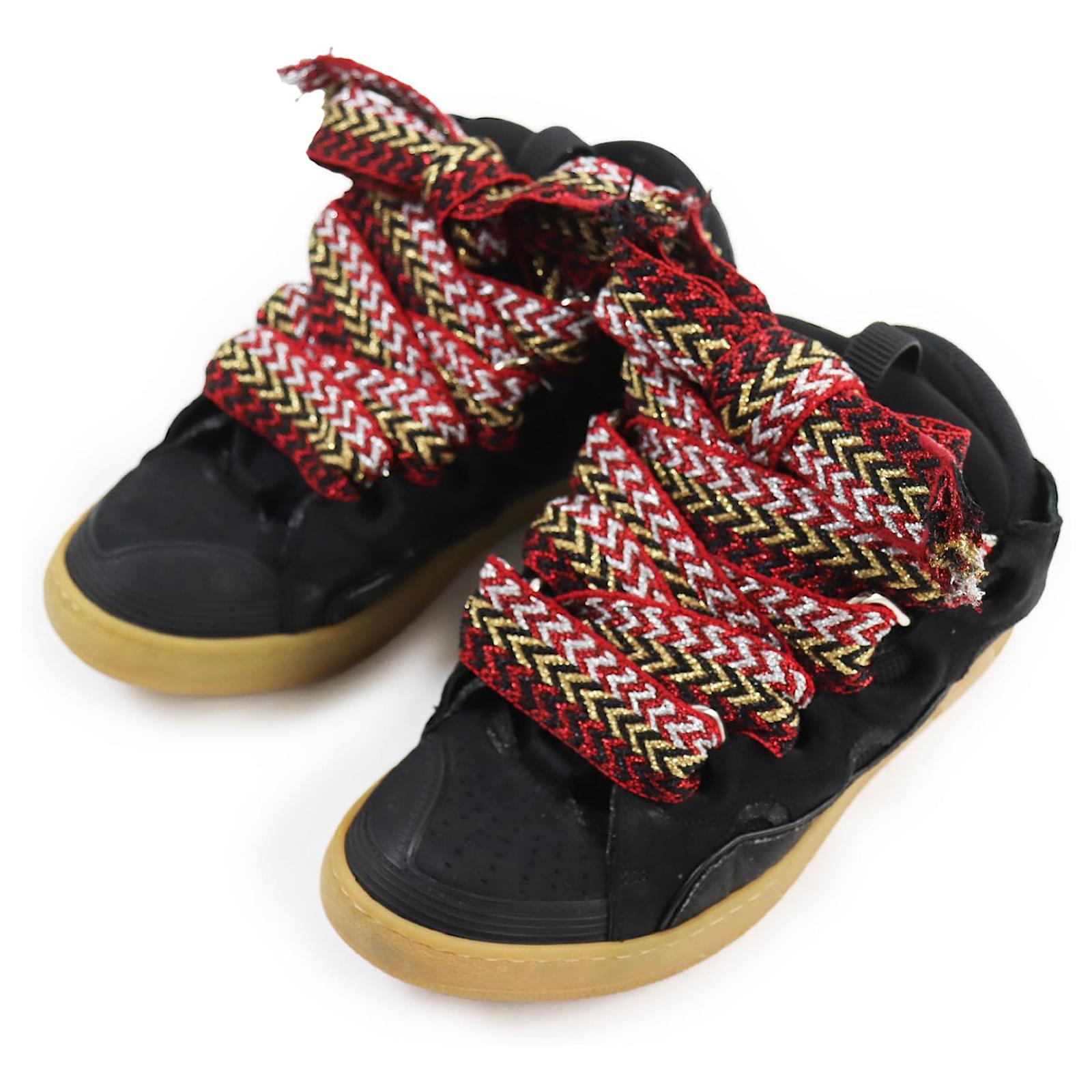 Autre Marque Sneakers in pelle LANVIN CURB nere 41 uomo Nero ref