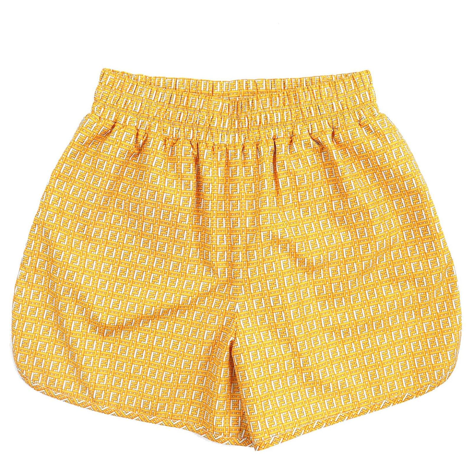 Fendi FF Logo Swim Shorts Yellow XS Polyester ref.1704060 - Joli