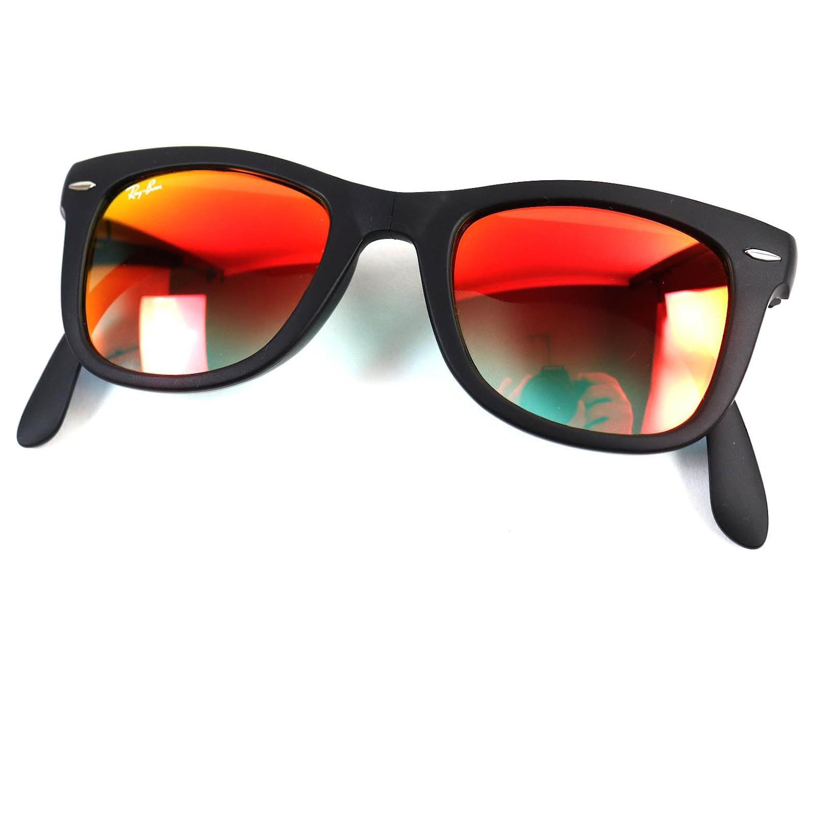 Rb4105 Ray Ban Red Lens Ray-Ban Folding Wayfarer Bold Red Grey