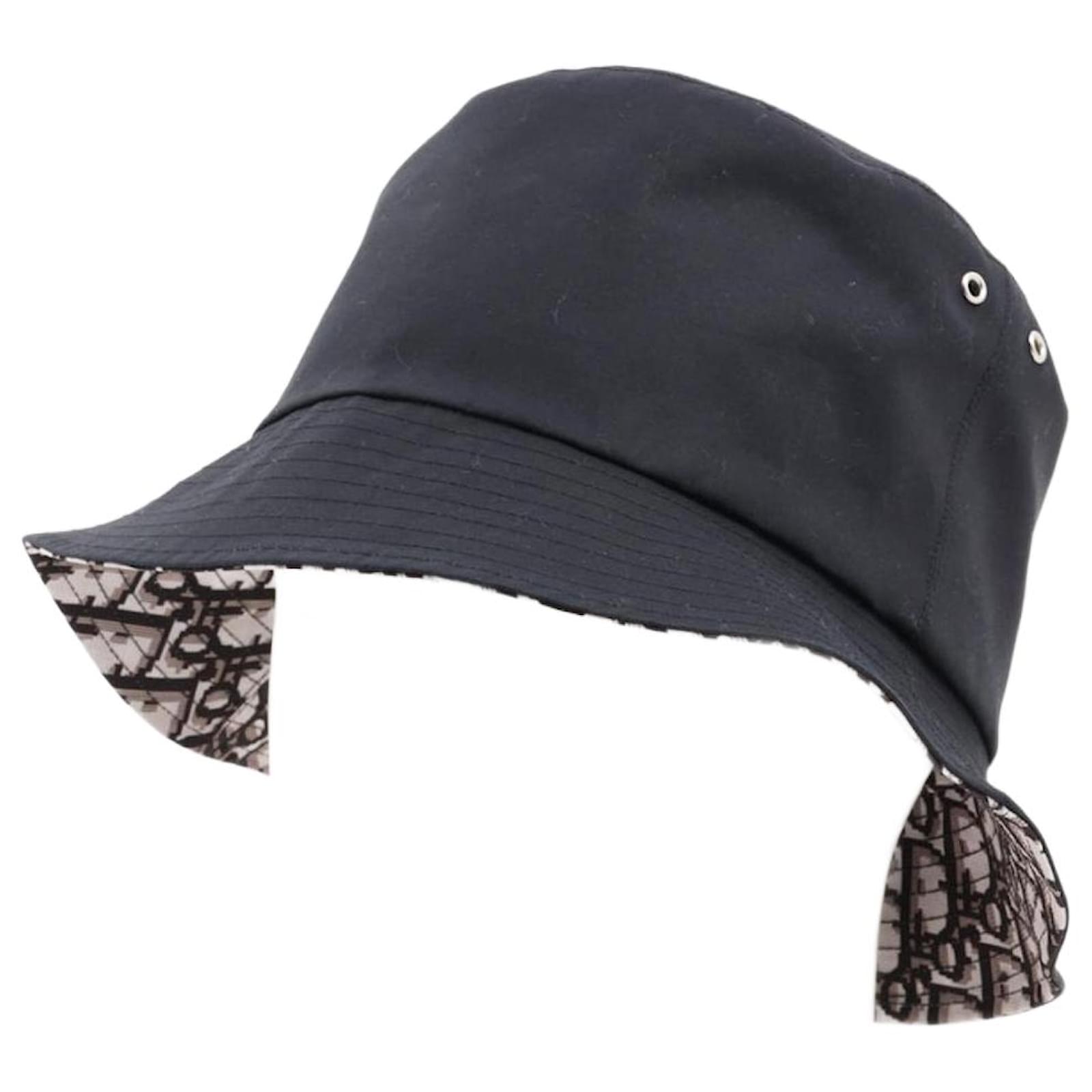 Christian Dior Black reversible Teddy-D small brim bucket hat