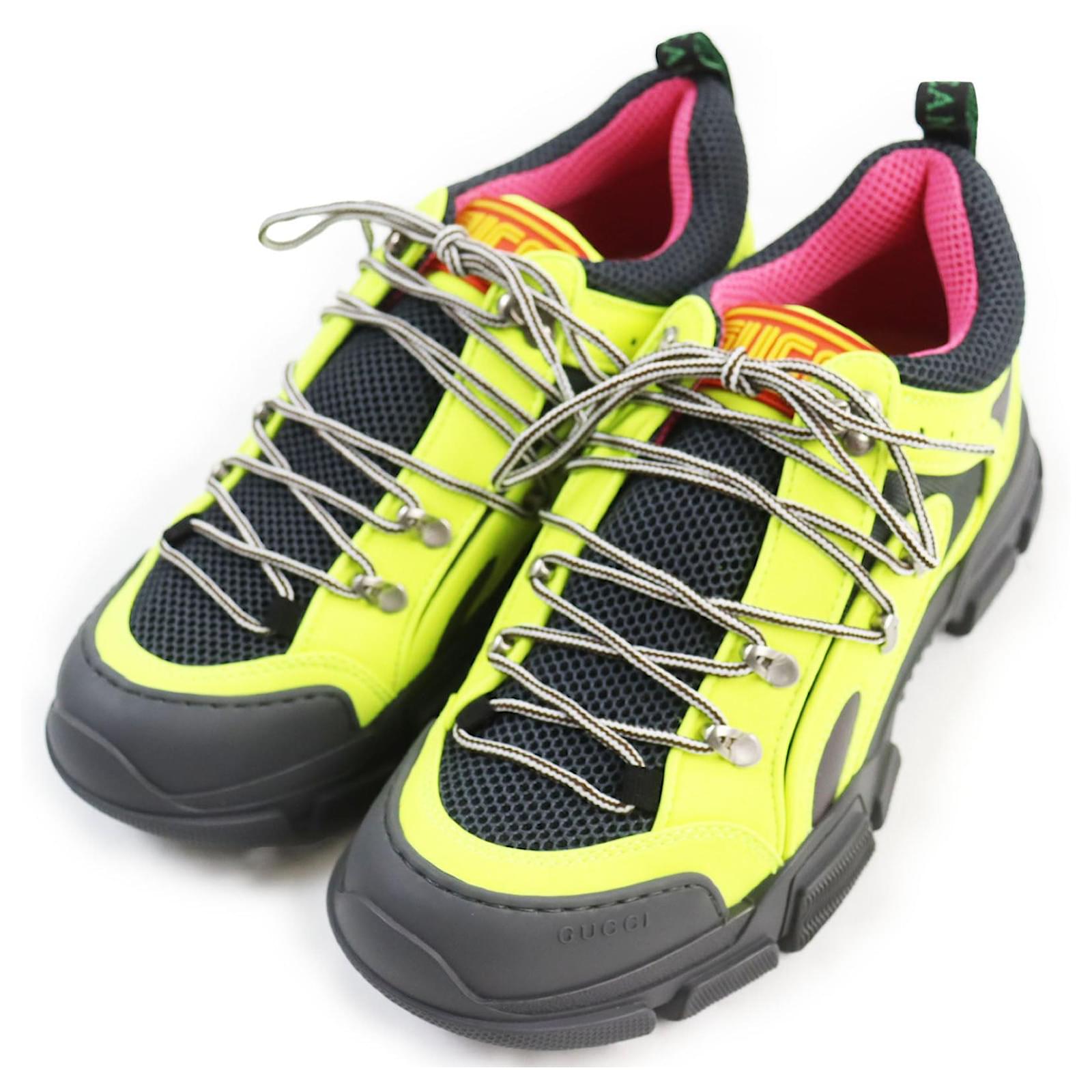 Autre Marque GUCCI FLASHTREK SNEAKER 8.5 Yellow Gray ref.1706235 Joli Closet