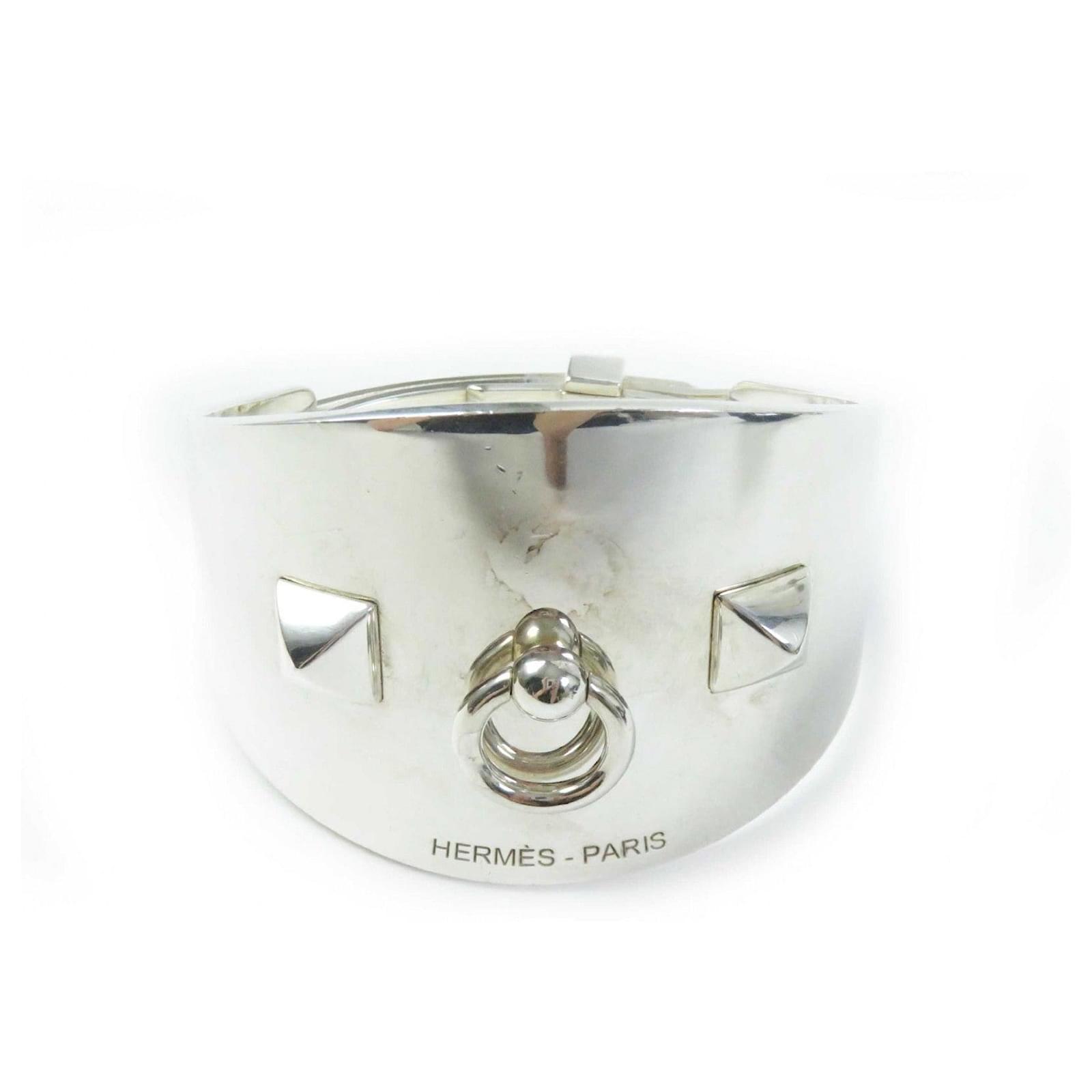 Hermès Bracelet jonc en argent Hermes pour femmes Métal Argenté