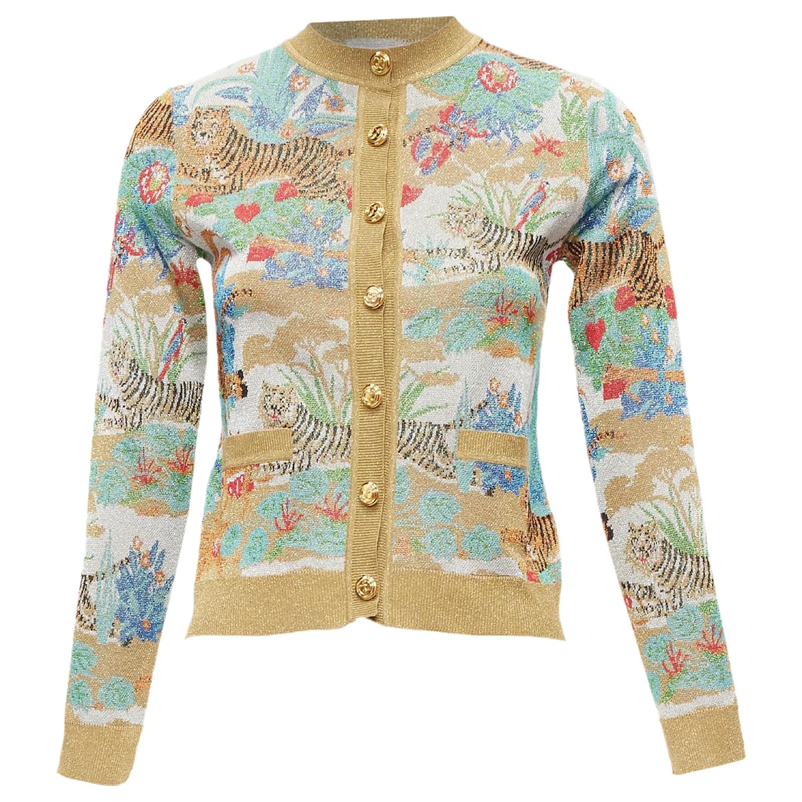 Gucci Limited Cardigan aus metallischem Lurex mit GG-Knopf und