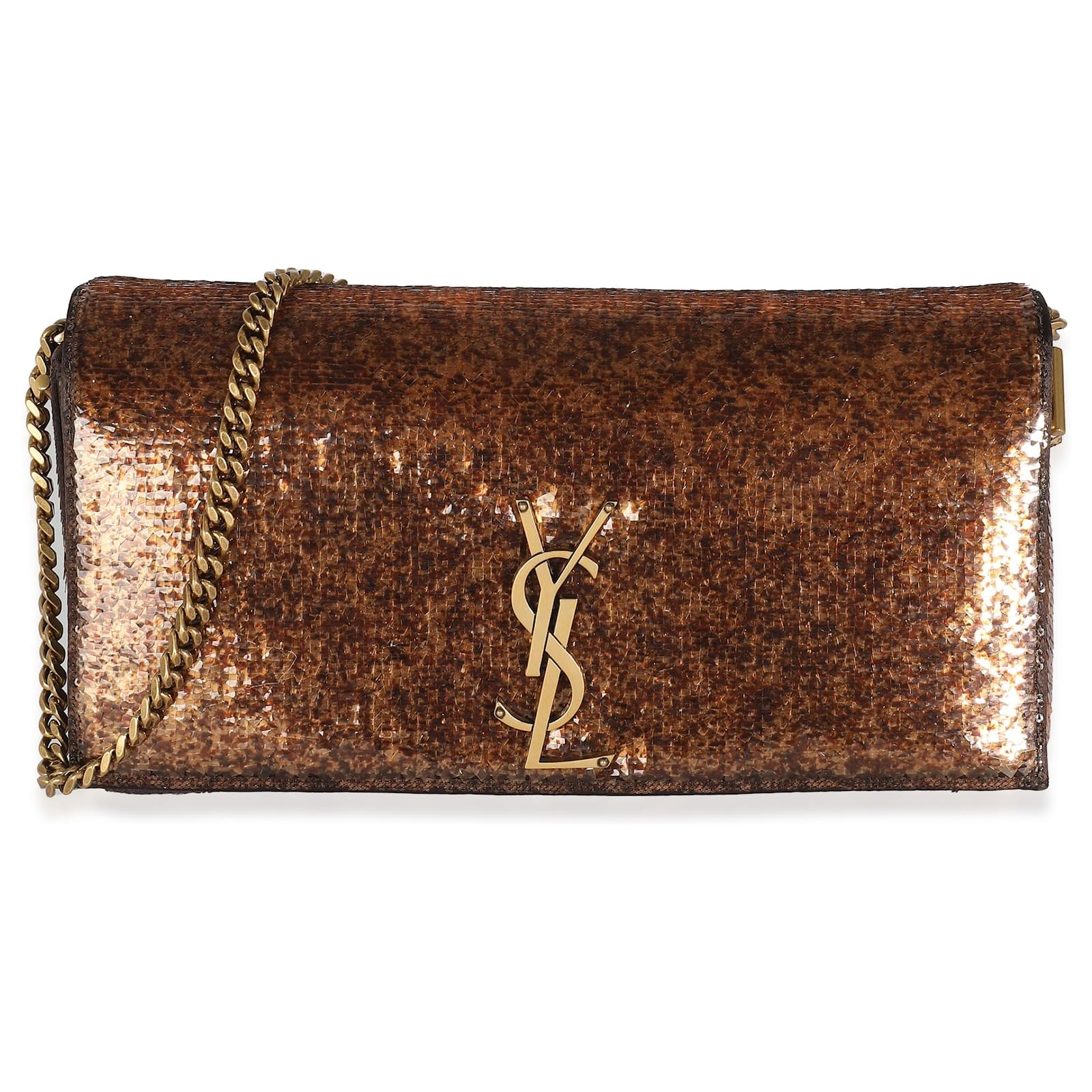 SAINT LAURENT ダークブラウン ポーチ Thumbnail-5657391GF0J1000_A.