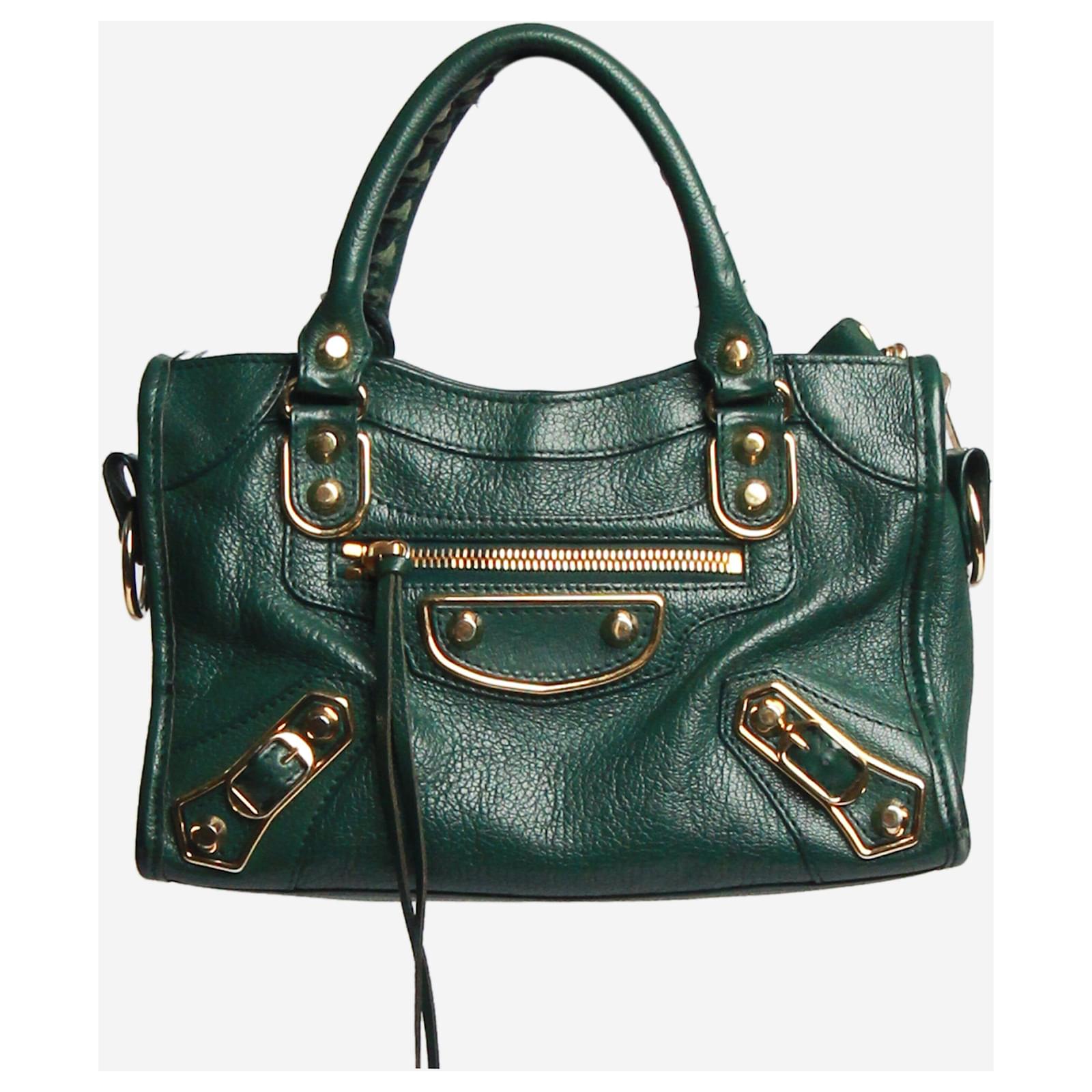 City Balenciaga Mini bolsa de ciudad verde oscuro Cuero ref