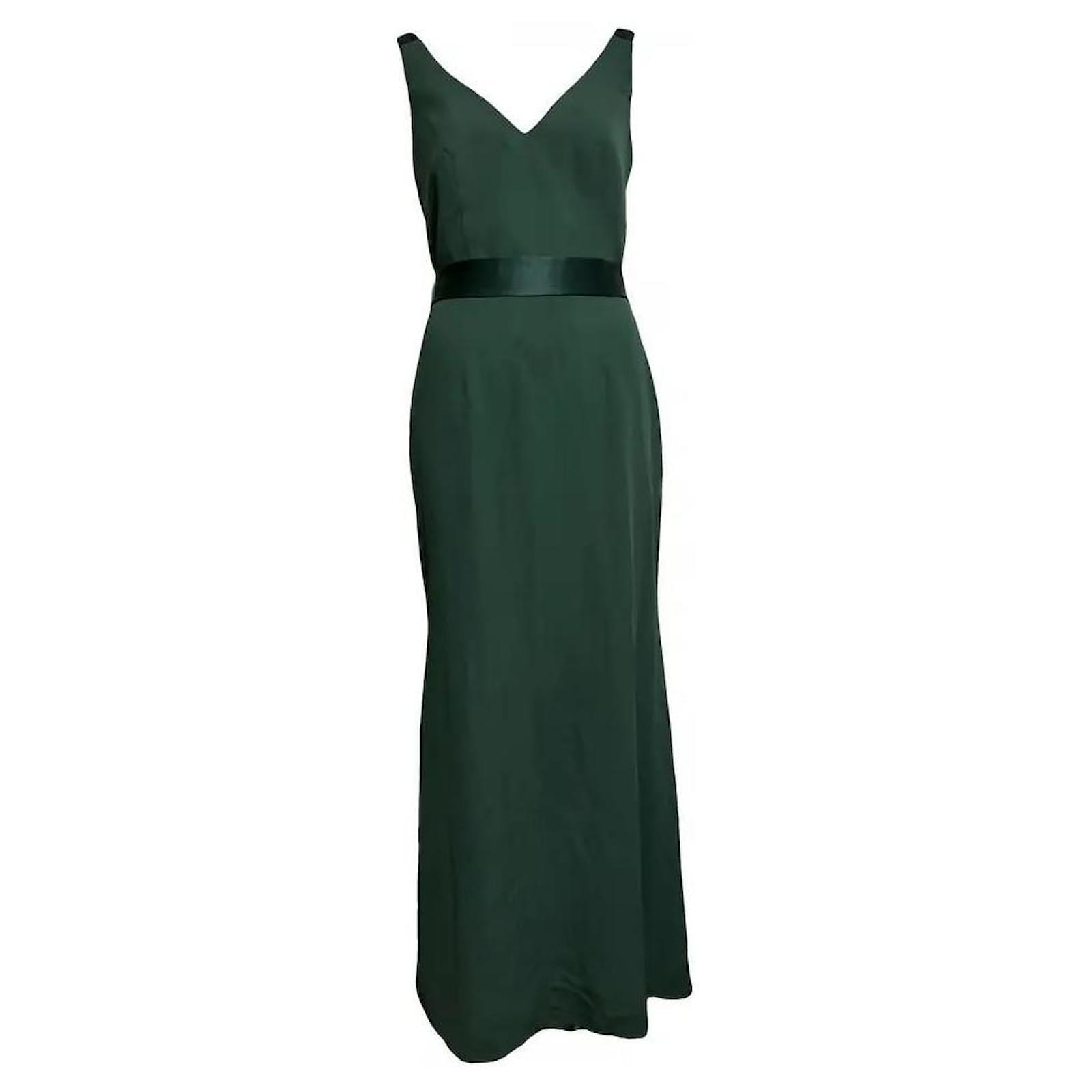 Vera Wang Emerald green evening gown Dark green Polyester ref.1708803 -  Joli Closet