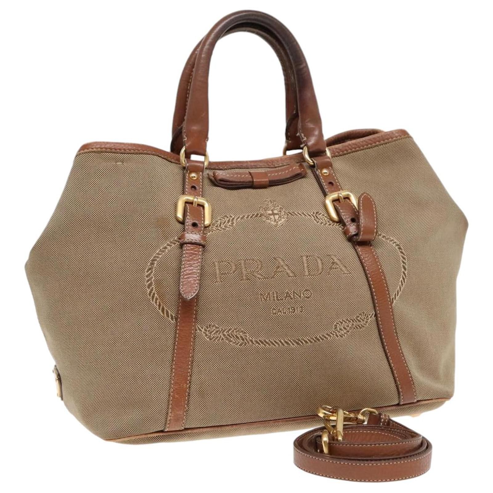 【はるき】PRADA Leather Canvas Bag luxury-women-prada-used-